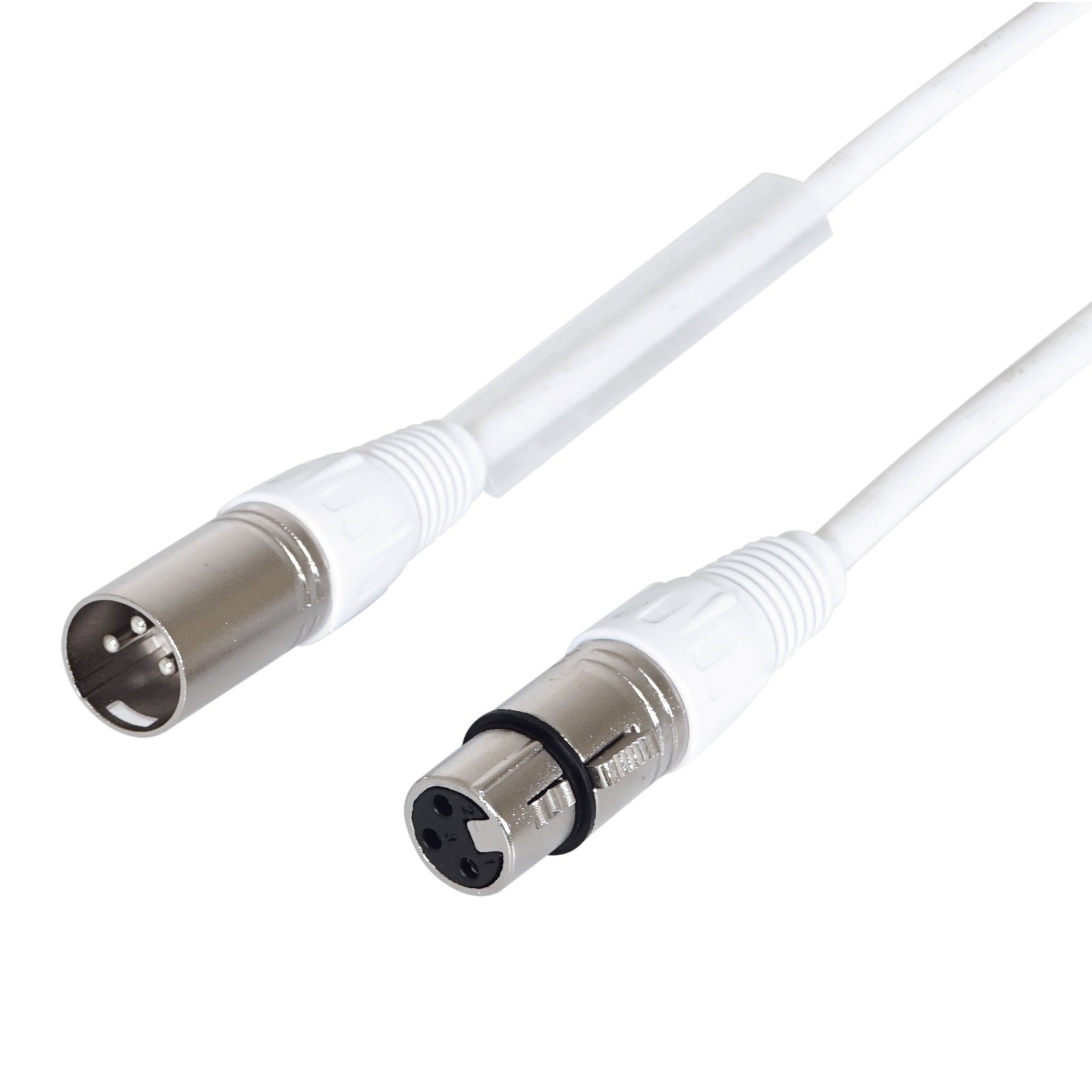 LEDJ 2m 3-Pin Male XLR - 3-Pin Female XLR DMX Cable (White Sheath) - Alternate View 1