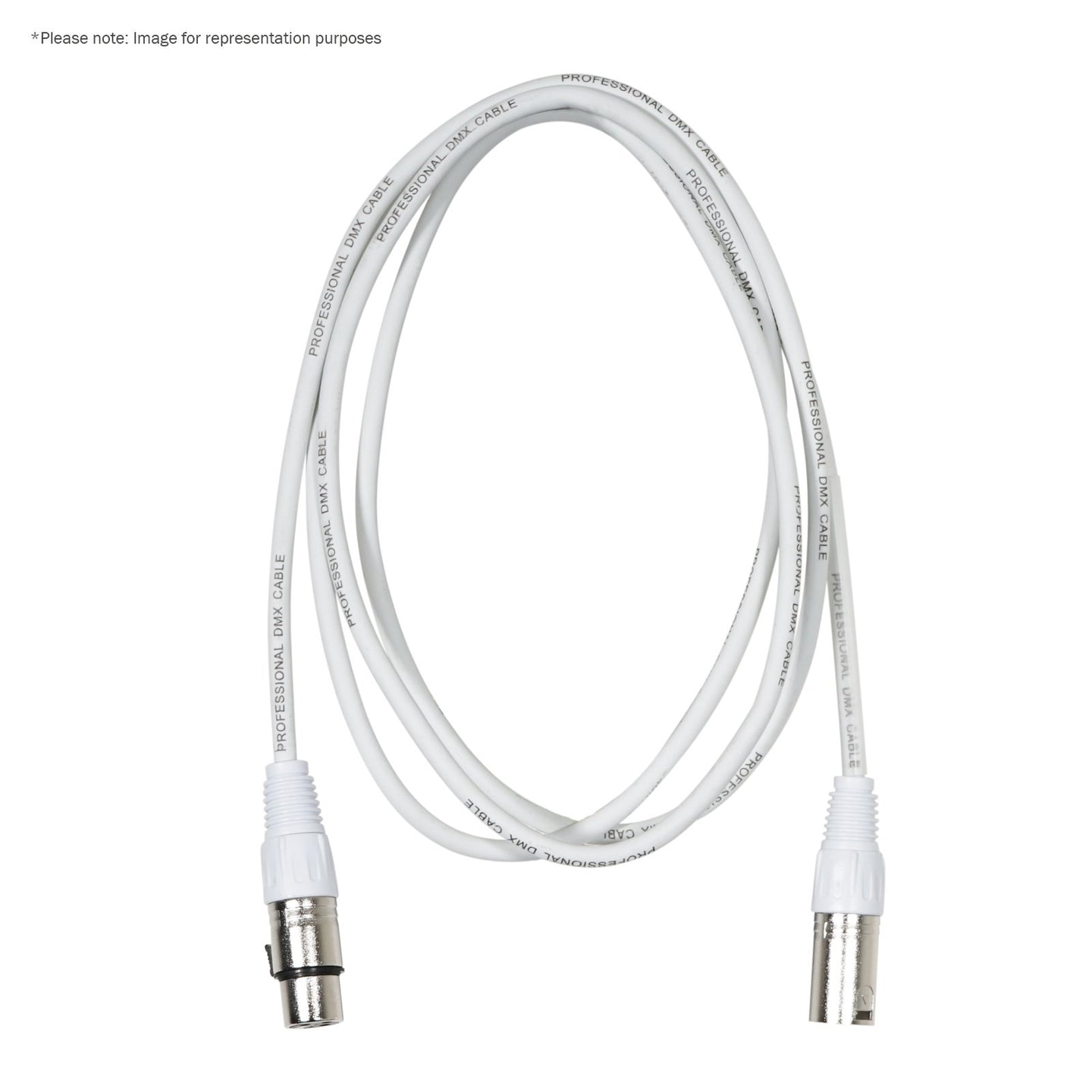 LEDJ 10m 3-Pin Male XLR - 3-Pin Female XLR DMX Cable (White Sheath) - Alternate View 1