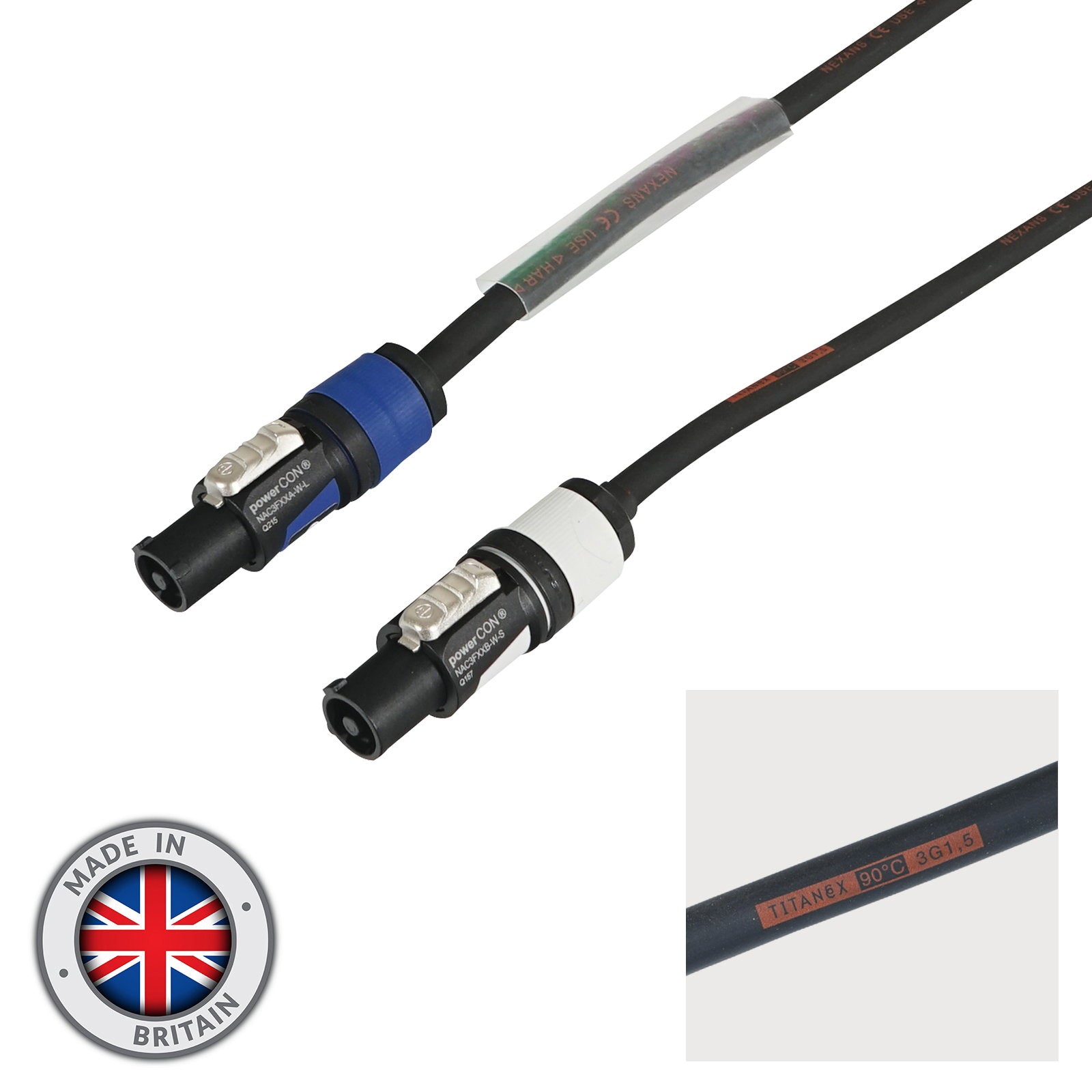 Elumen8 10m Neutrik powerCON Link Cable - 1.5mm H07RN-F - Main View