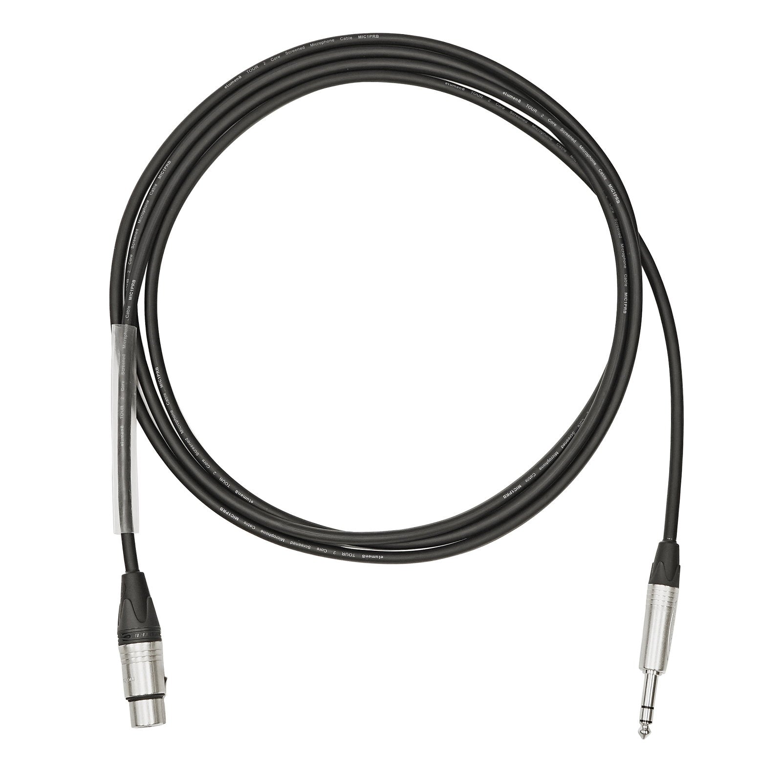 Elumen8 0.25m Neutrik TRS Jack – XLR Female Microphone Cable Silver - Main View