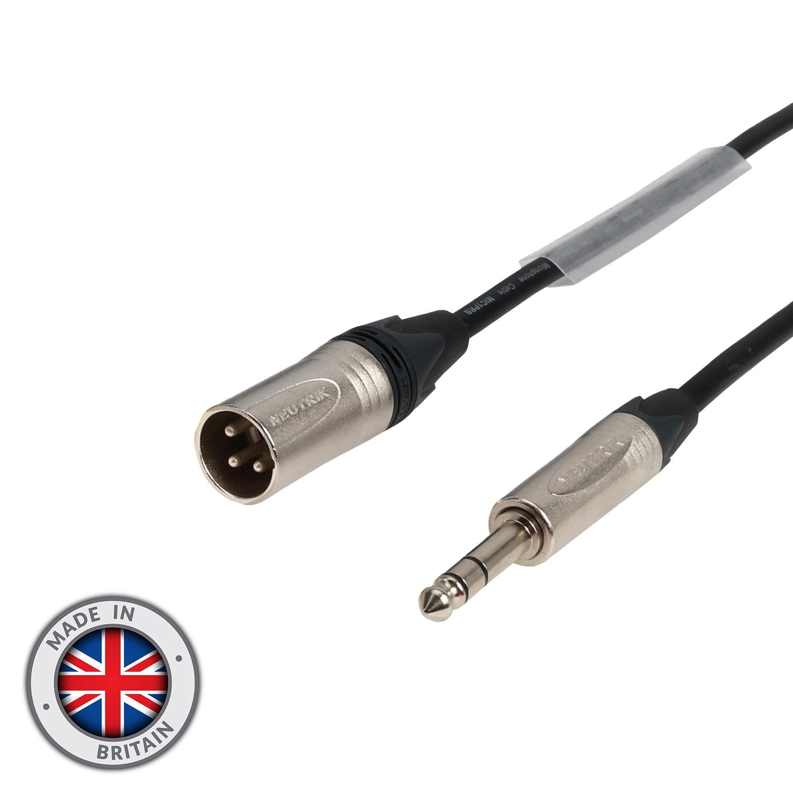Elumen8 0.25m Neutrik TRS Jack – XLR Male Microphone Cable Silver - Alternate View 1