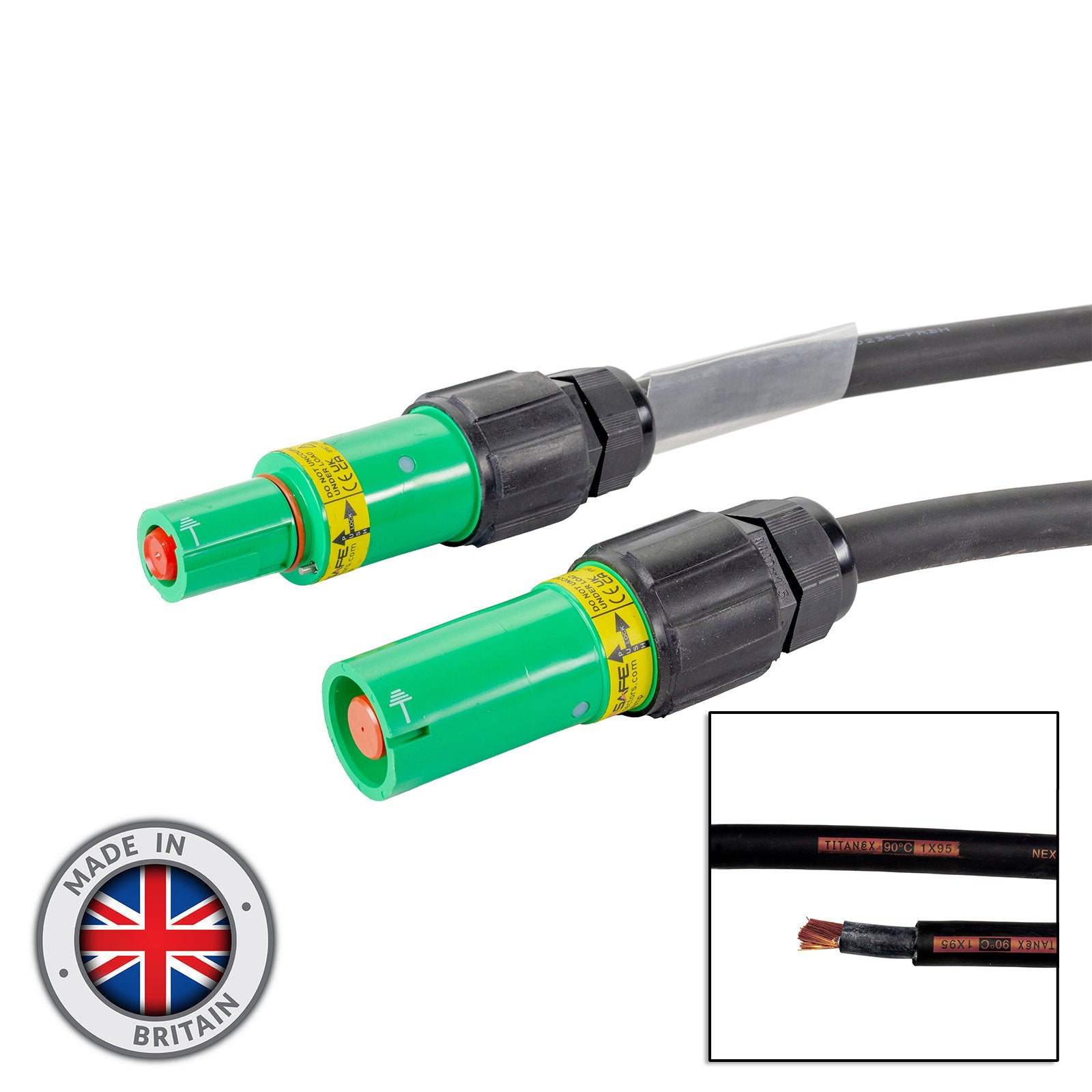Elumen8 10m 95mm Powerlock Male Source - Female Drain Earth Green - Main View