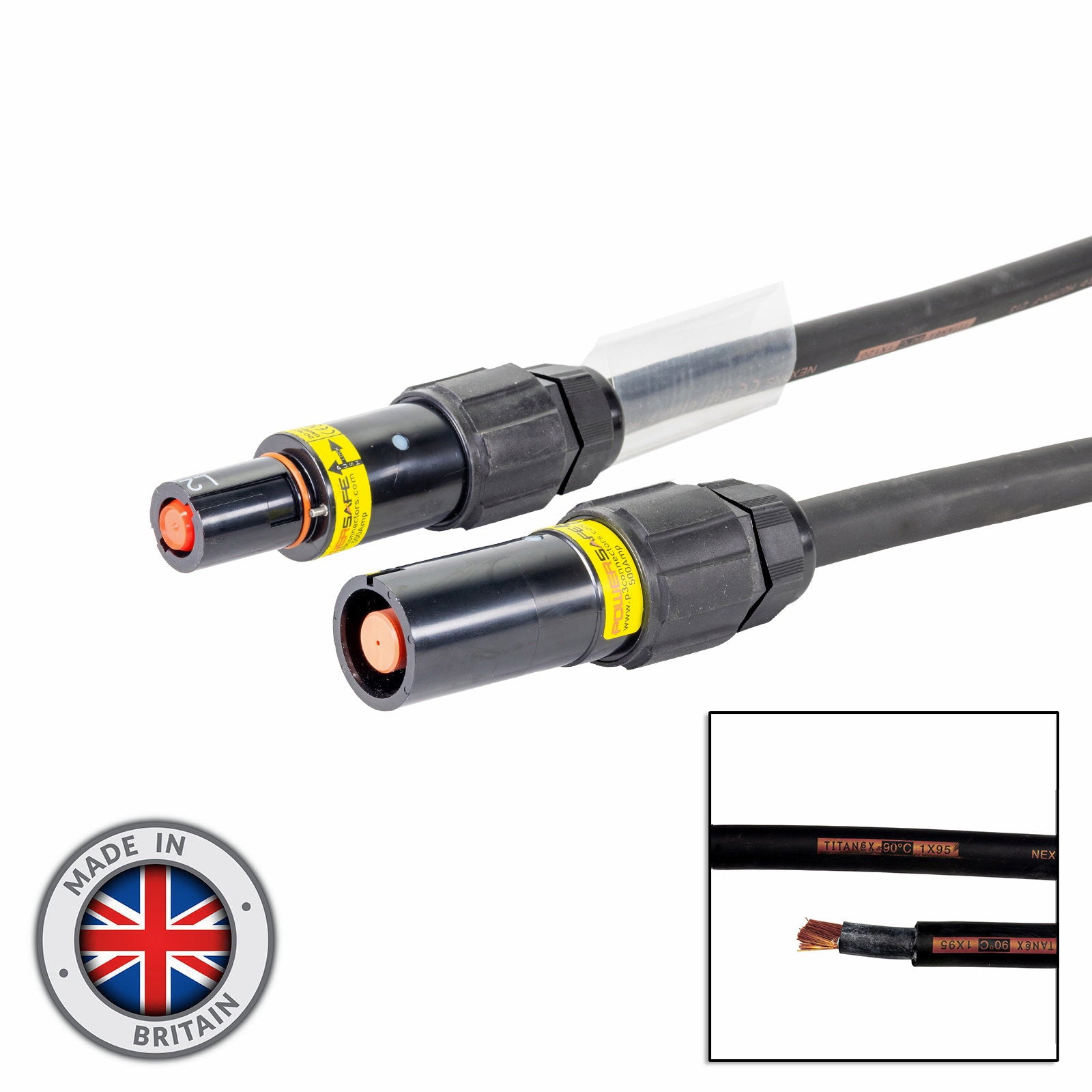 Elumen8 10m 95mm Powerlock Male Source - Female Drain L2 Black - Main View