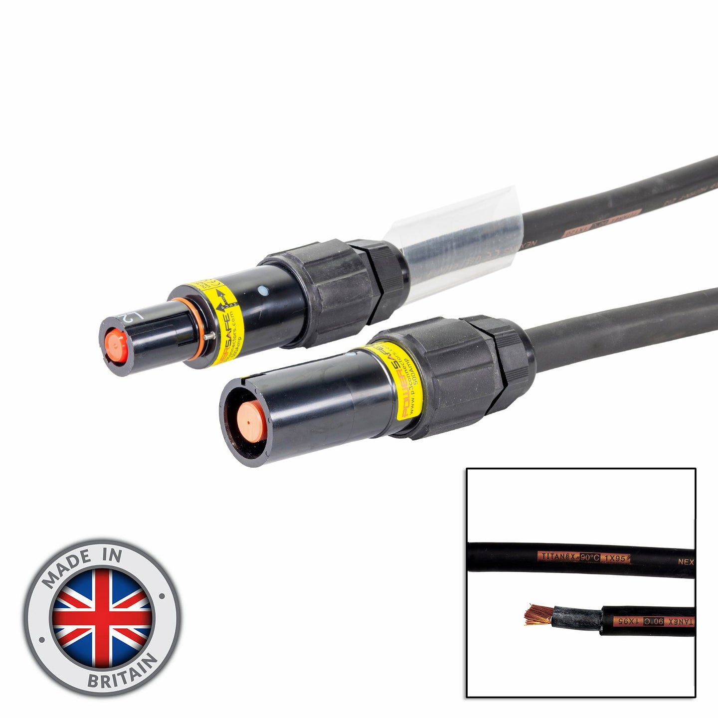 Elumen8 40m 95mm Powerlock Male Source - Female Drain L2 Black - Alternate View 3