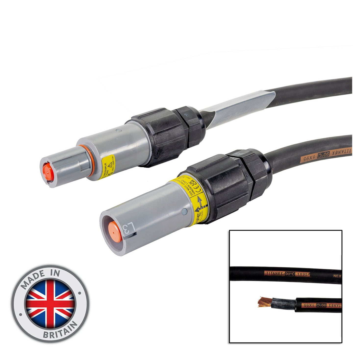 Elumen8 40m 95mm Powerlock Male Source - Female Drain L3 Grey - Main View