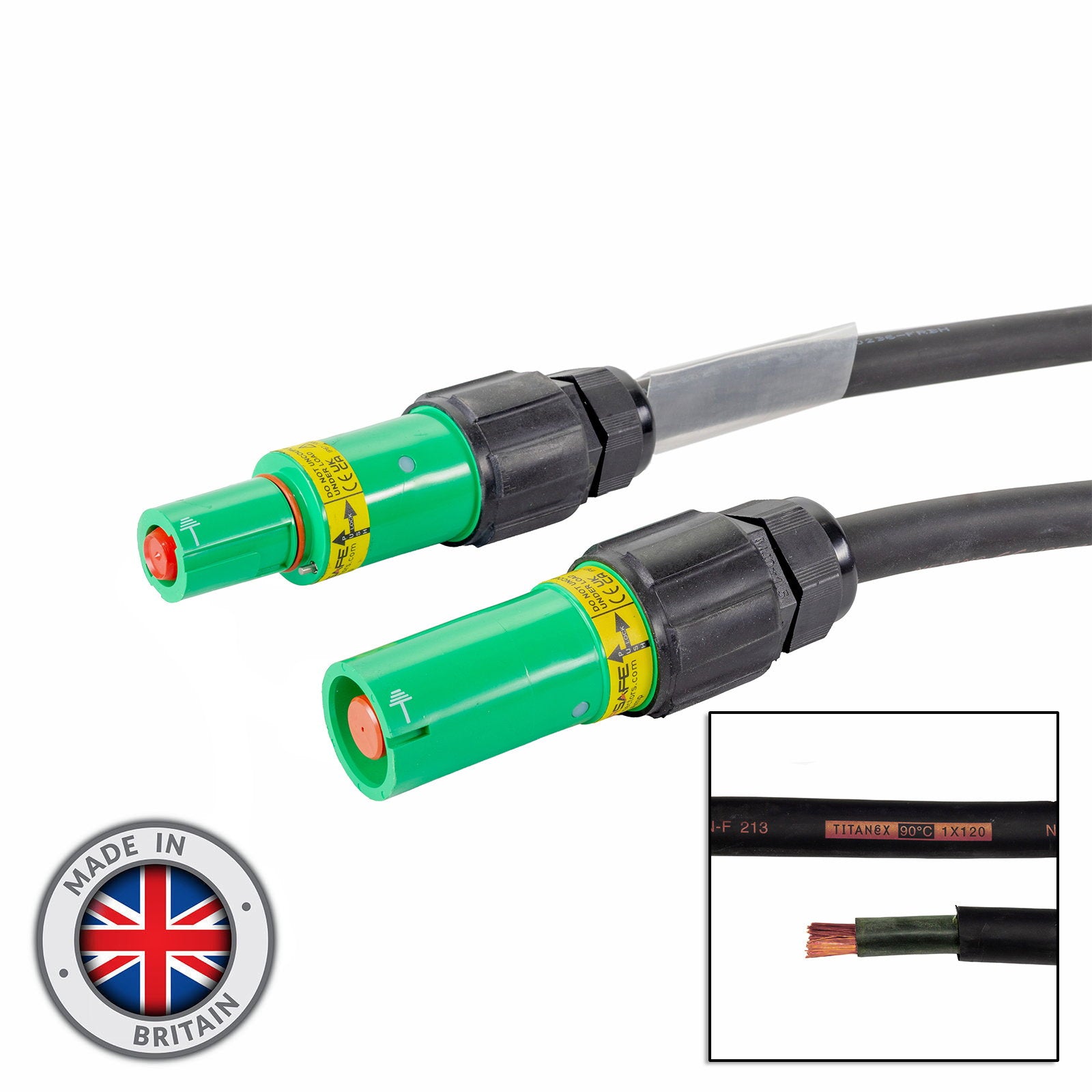 Elumen8 30m 120mm Powerlock Male Source - Female Drain Earth Green - Main View