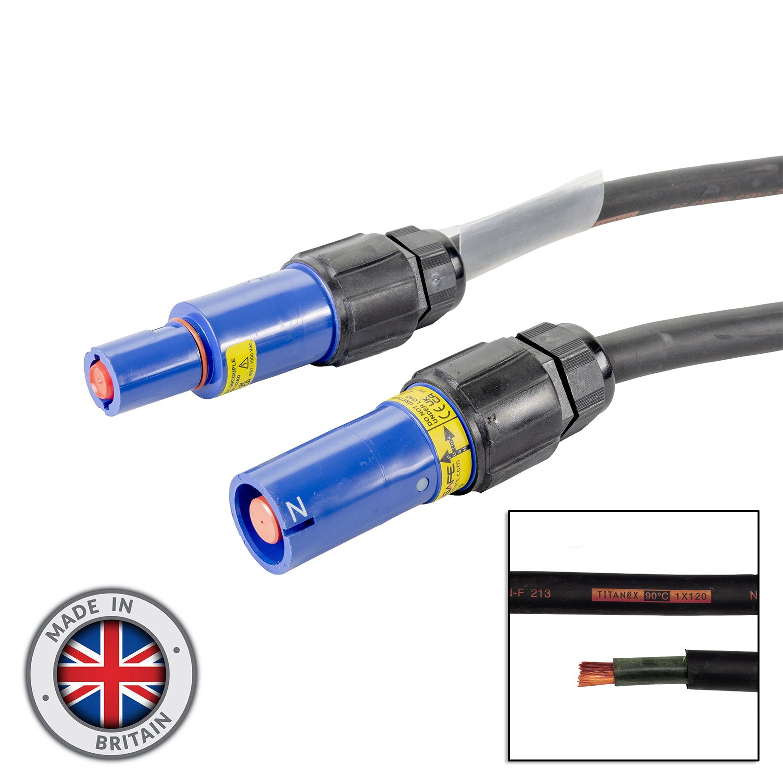 Elumen8 30m 120mm Powerlock Male Source - Female Drain Neutral Blue - Alternate View 3