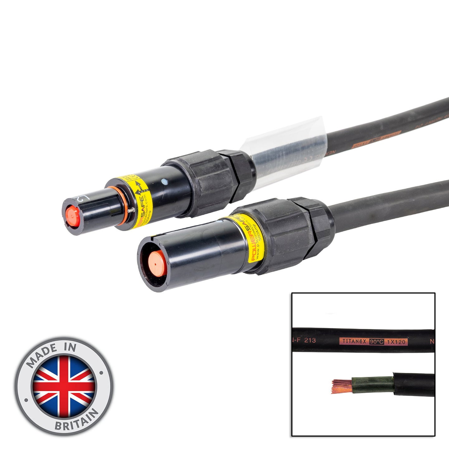 Elumen8 25m 120mm Powerlock Male Source - Female Drain L2 Black - Alternate View 3