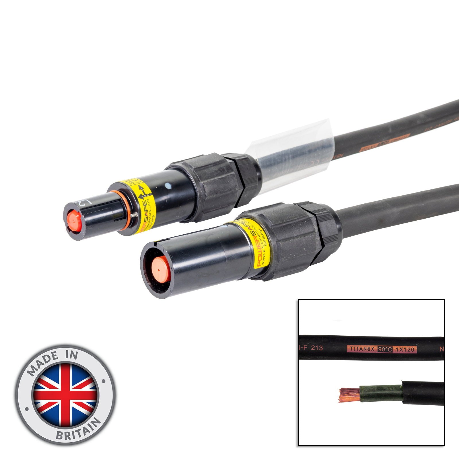 Elumen8 30m 120mm Powerlock Male Source - Female Drain L2 Black - Alternate View 1