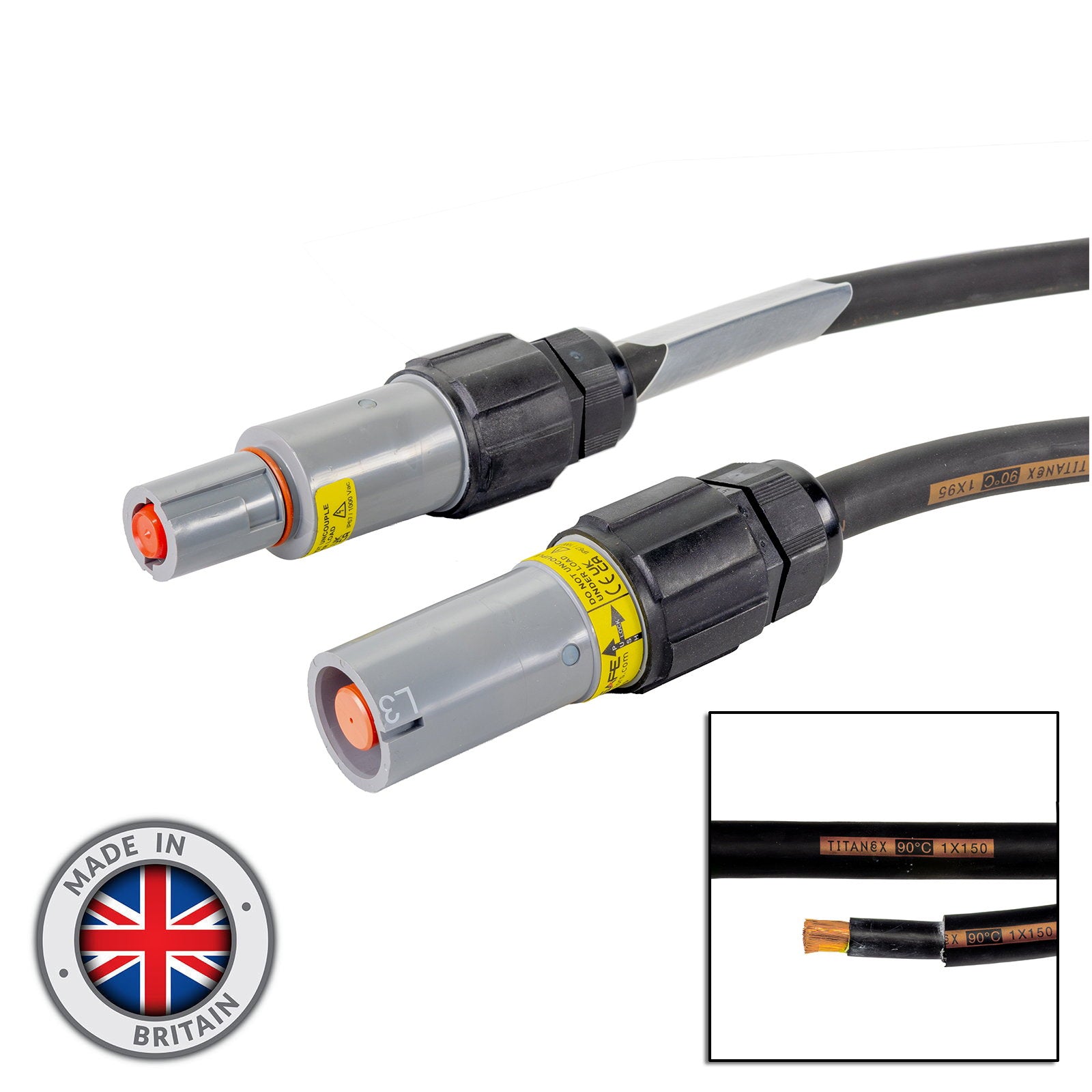 Elumen8 40m 150mm Powerlock Male Source - Female Drain L3 Grey - Alternate View 3