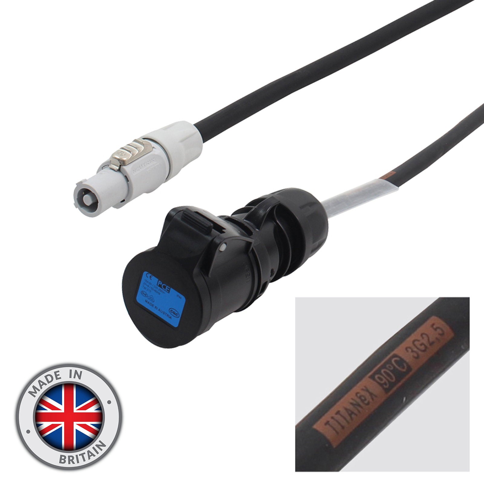 Elumen8 1m 2.5mm powerCON - 16A Female Cable - Alternate View 1