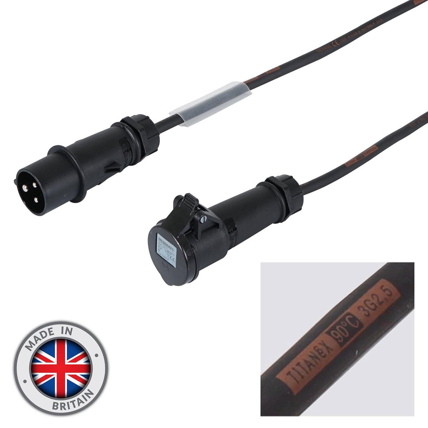 Elumen8 30m 2.5mm 16A Male – 16A Female Cable Mennekes - Main View