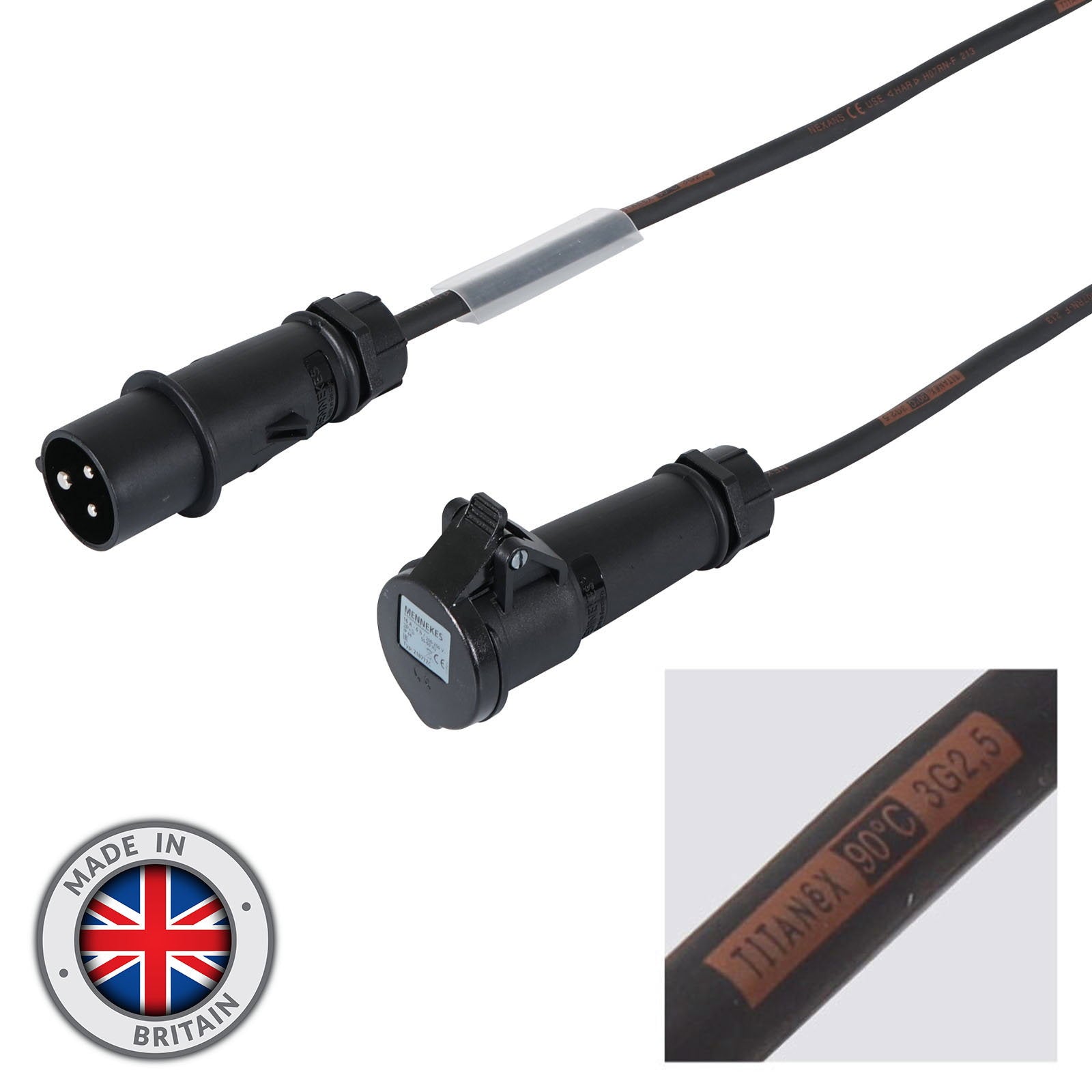 Elumen8 30m 2.5mm 16A Male – 16A Female Cable Mennekes - Main View
