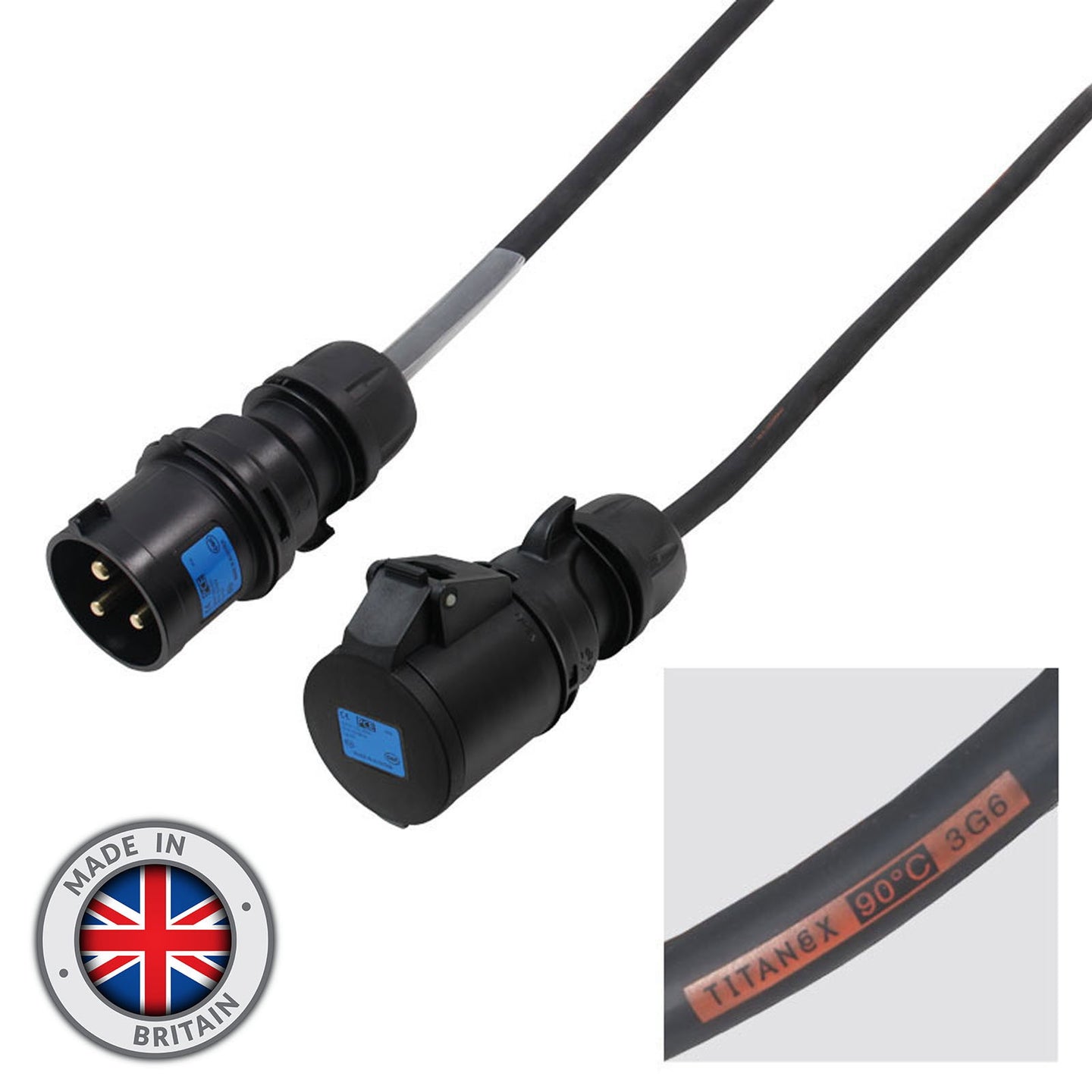 Elumen8 10m 32A Male - 32A Female 1PH 6mm 3C Cable - Main View