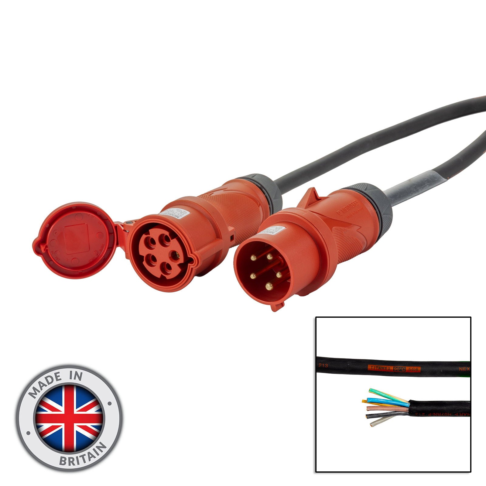 Elumen8 5m 32A Male 32A Female 3PH 6mm 5C Cable Mennekes Venutec elumen8-5m-32a-male-32a-female-3ph-6mm-5c-cable-mennekes-venutec