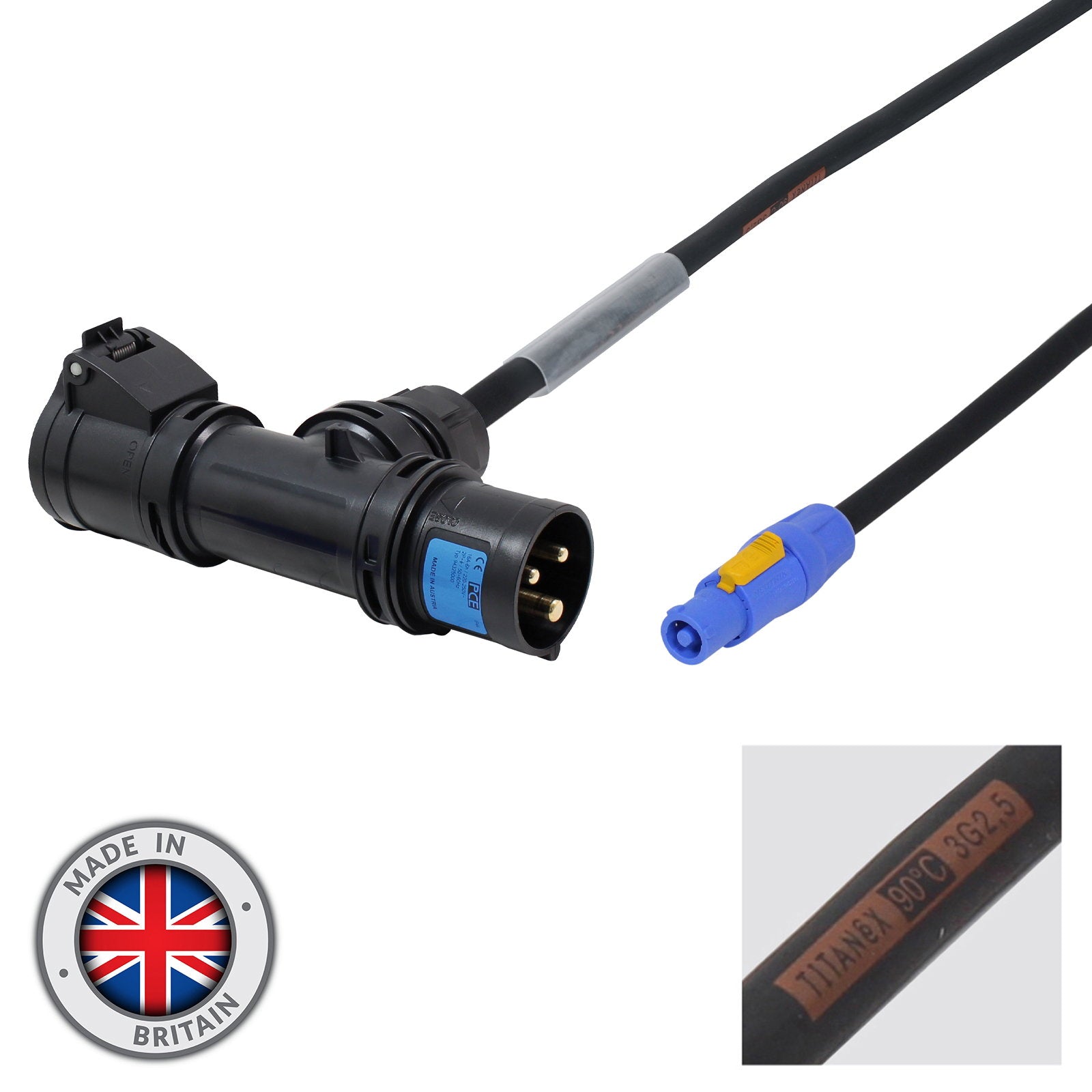 Elumen8 3m 2.5mm T-Connect to powerCON Cable - Main View