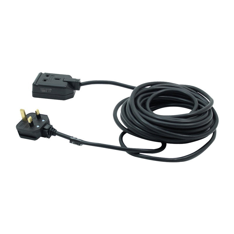Masterplug 1 Gang 10m 13A HD Mains Extension Lead Black (EXS13110B) - Back Panel and Connections