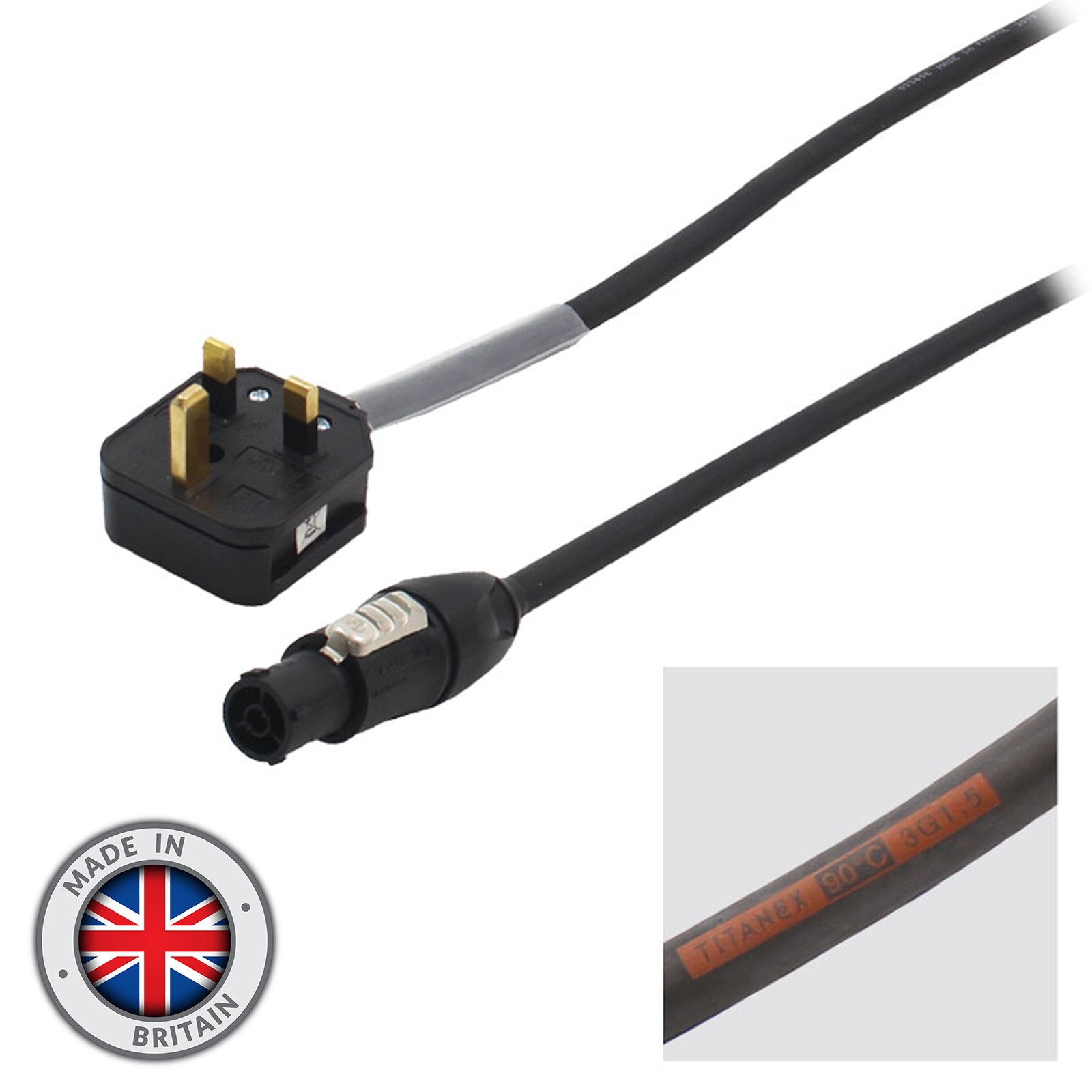 Elumen8 2m 13A Plug to Neutrik powerCON TRUE1 Cable - Main View