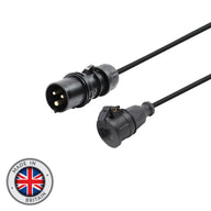 Elumen8 1m PCE 16A Black Plug to Schuko Socket Cable - Main View