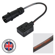 Elumen8 0.35m Mennekes Black 16A Plug to 13A Socket Cable - Main View