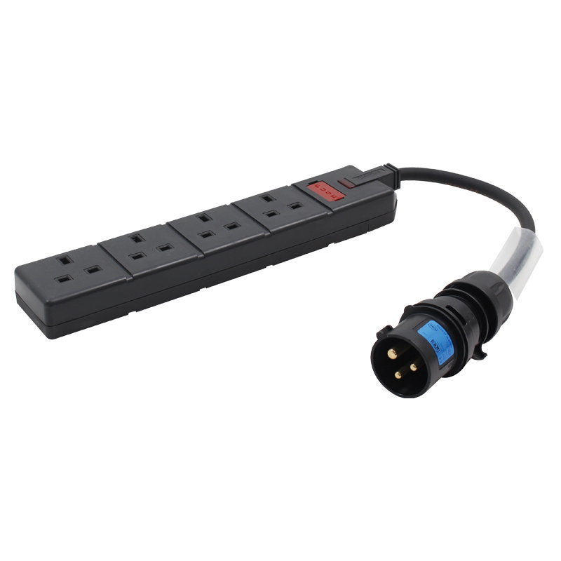 Elumen8 0.35m 16A Plug to 4 Gang 13A Socket Cable - Alternate View 1