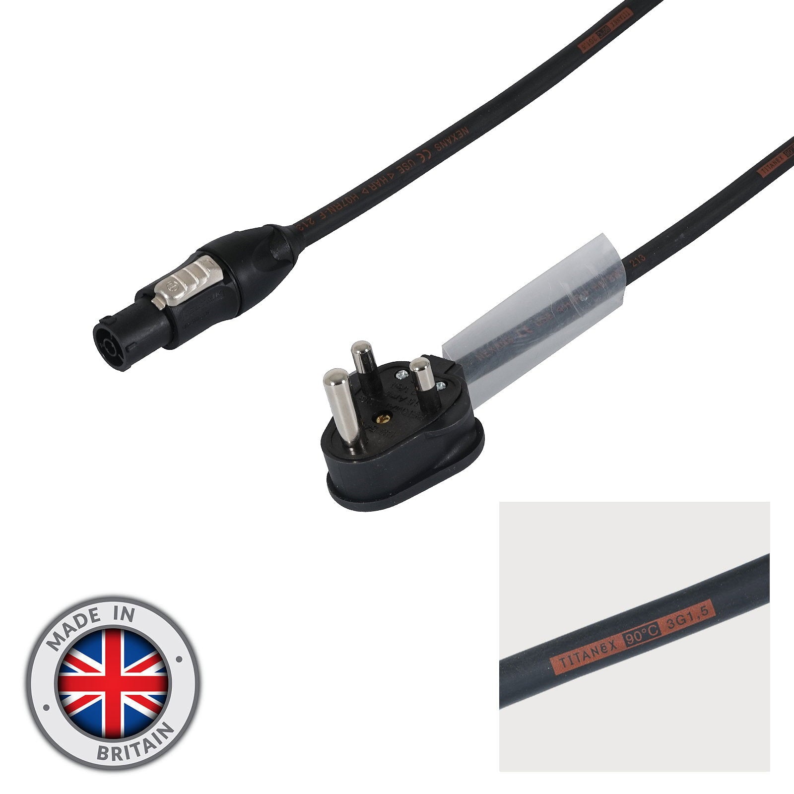 Elumen8 0.35m 1.5mm 15A Male – powerCON TRUE1-TOP Adaptor Cable - Alternate View 1