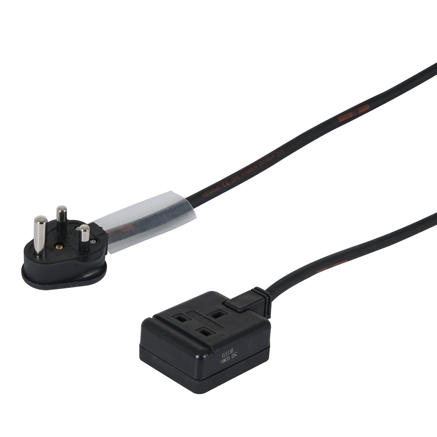 Elumen8 0.35m 1.5mm 15A Male – 13A Female Adaptor Cable - Alternate View 1