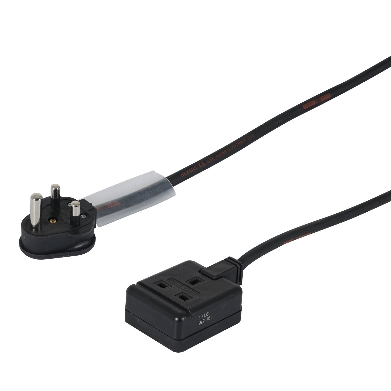 Elumen8 0.35m 1.5mm 15A Male – 13A Female Adaptor Cable - Alternate View 1