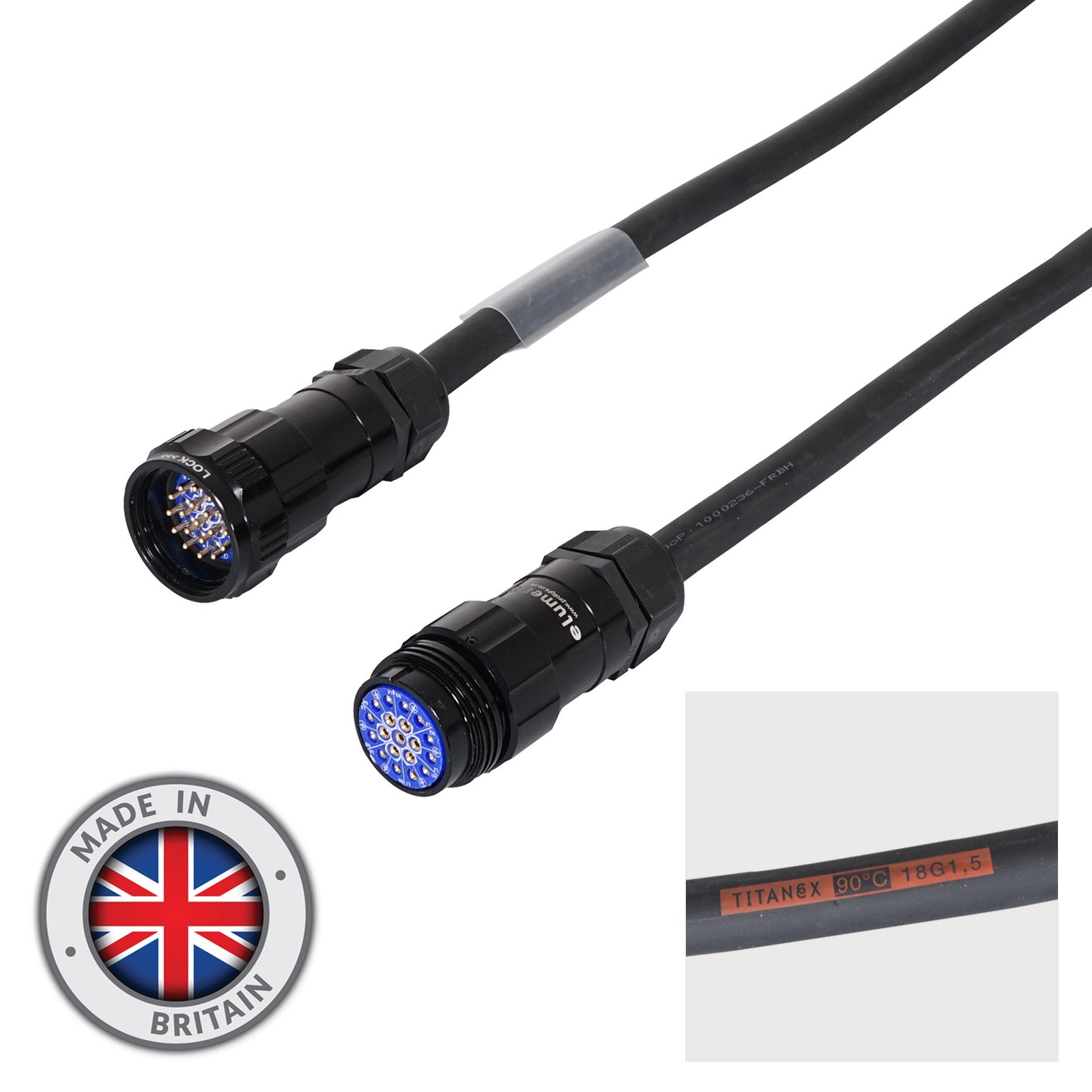 Elumen8 15m Socapex 19-Pin Male - Female Titanex 1.5mm Cable - Alternate View 1