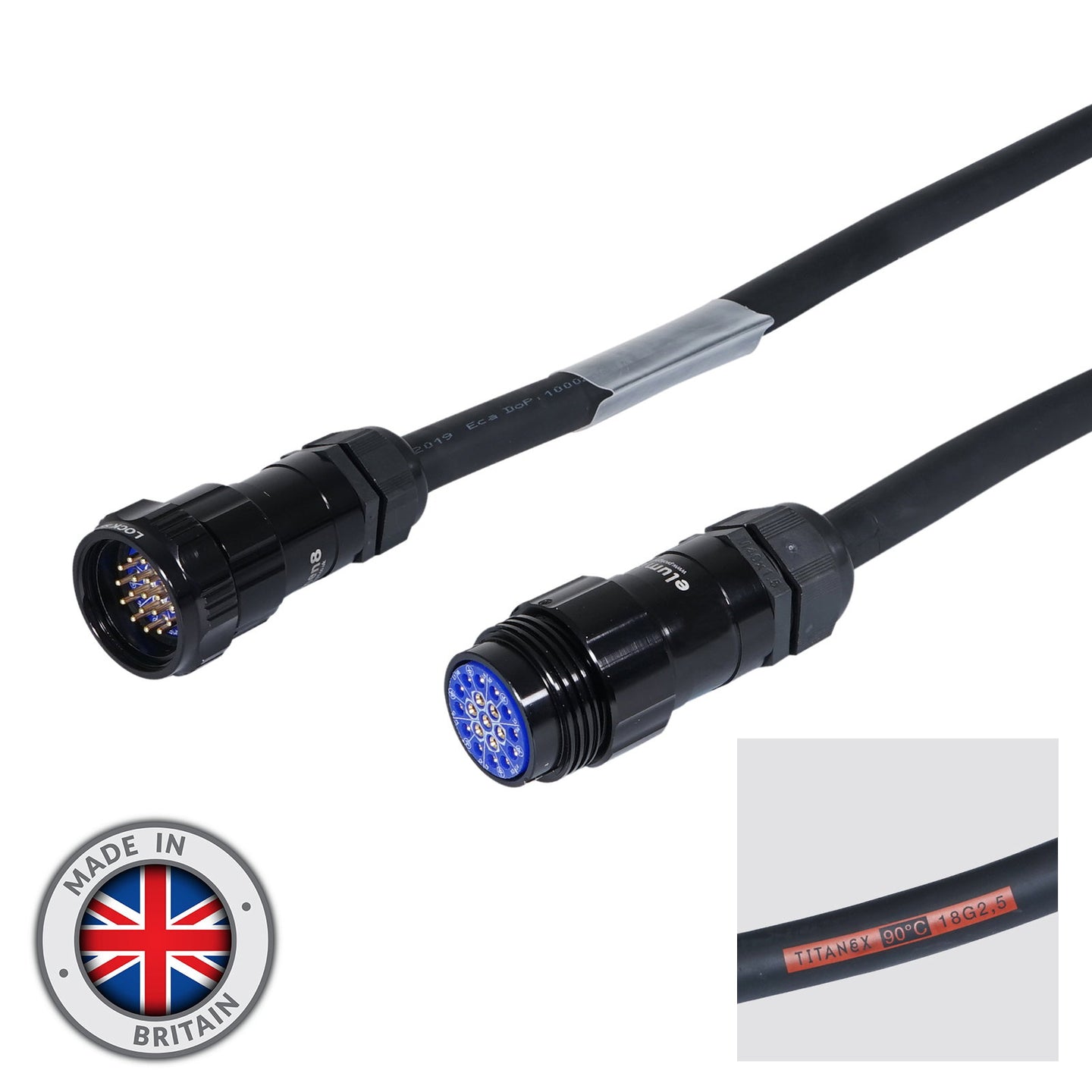 Elumen8 3m Socapex 19-Pin Male - Female Titanex 2.5mm Cable - Alternate View 1