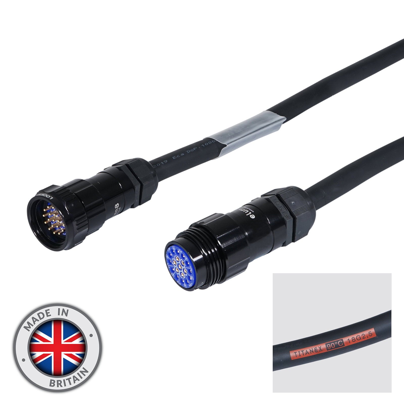 Elumen8 40m Socapex 19-Pin Male - Female Titanex 2.5mm Cable - Alternate View 1