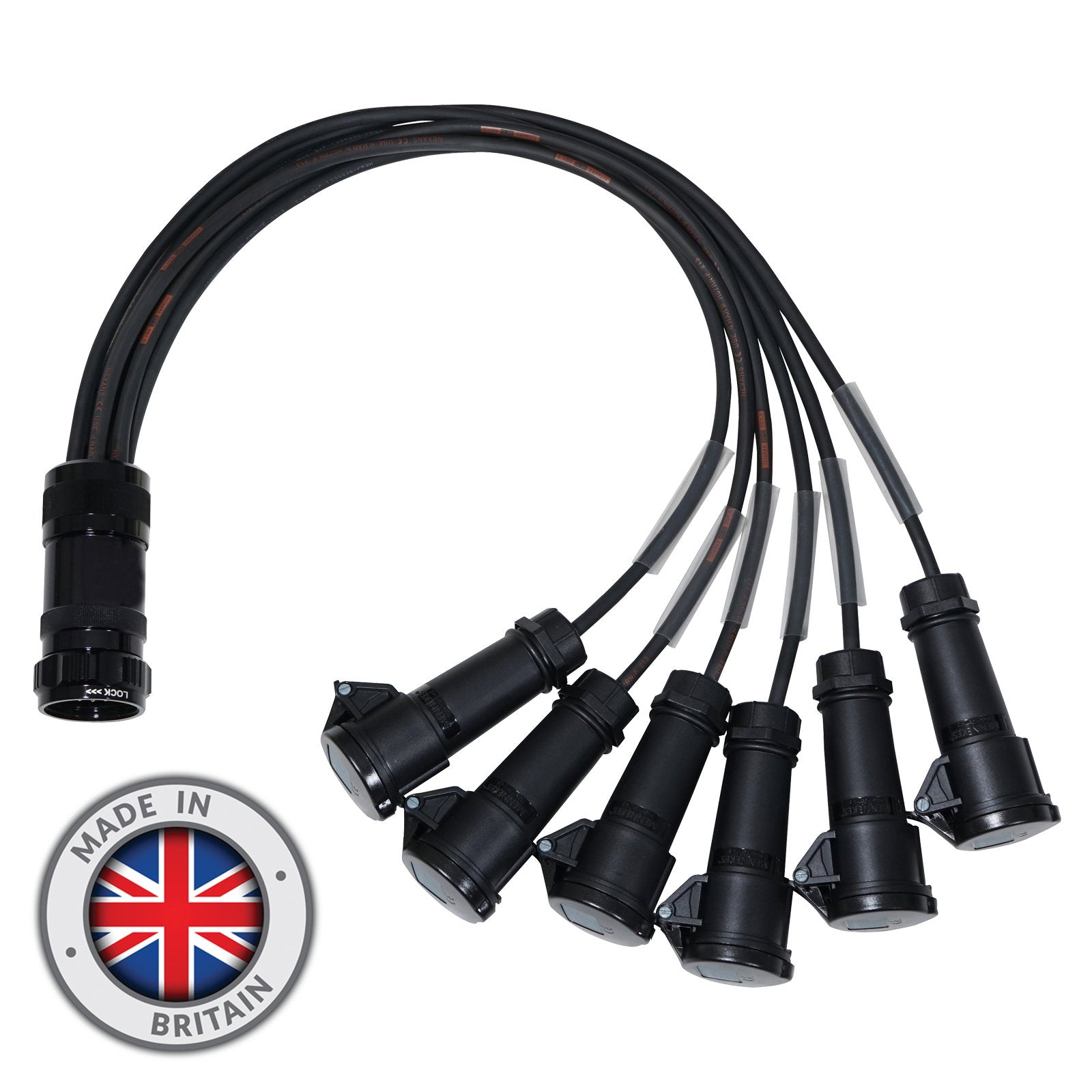 Elumen8 Socapex 19-Pin Male - 16A Mennekes Female 1.5mm Fan-Out Cable - Alternate View 1