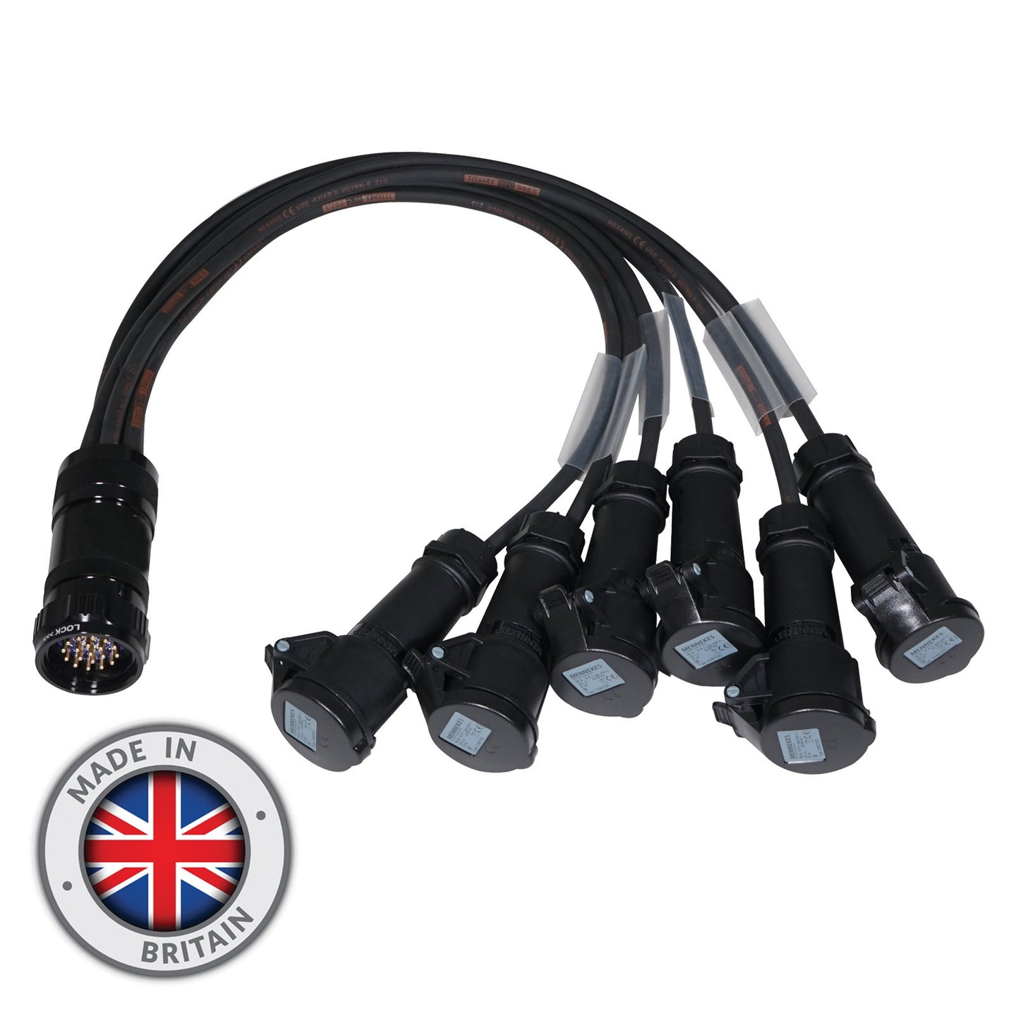 Elumen8 Socapex 19-Pin Male - 16A Mennekes Female 2.5mm Fan-Out Cable - Main View