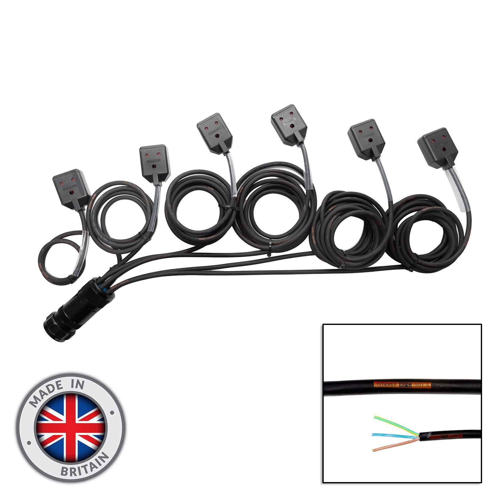 Elumen8 Socapex 19-Pin Male - 15A Female 1.5mm Staggered Fan-Out Cable - Alternate View 1
