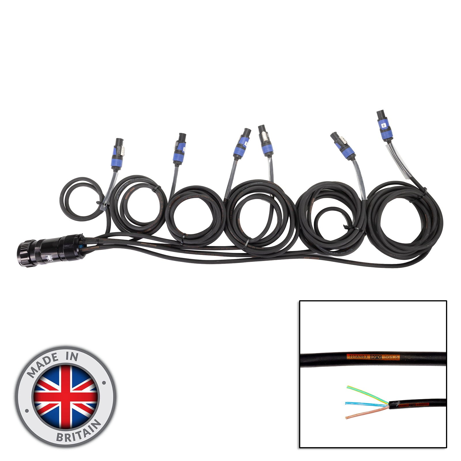 Elumen8 Socapex 19-Pin Male - powerCON 1.5mm Staggered Fan-Out Cable - Alternate View 1