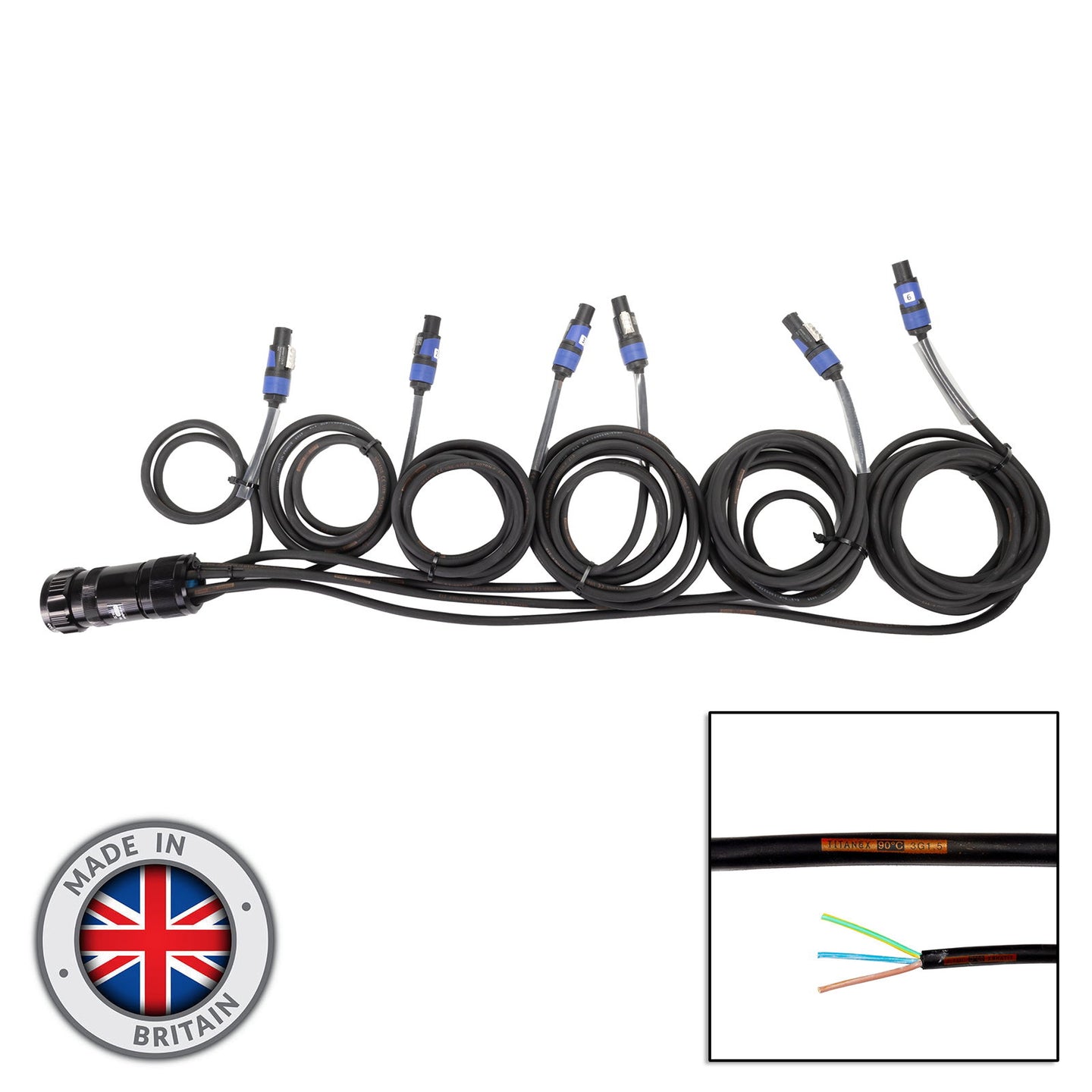 Elumen8 Socapex 19-Pin Male - powerCON 1.5mm Staggered Fan-Out Cable - Alternate View 1