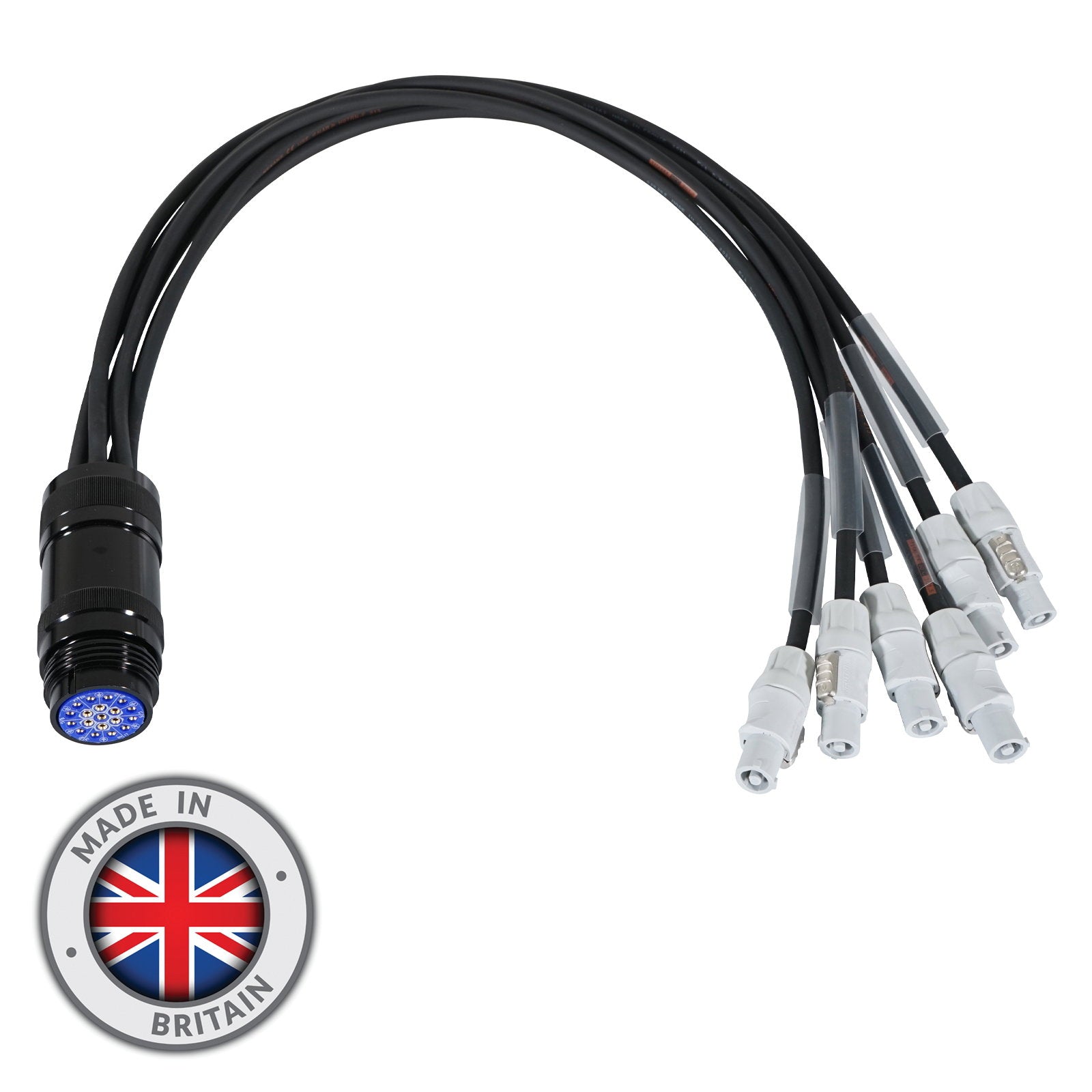 Elumen8 powerCON - Socapex 19-Pin Female 1.5mm Fan-In Cable - Back Panel and Connections