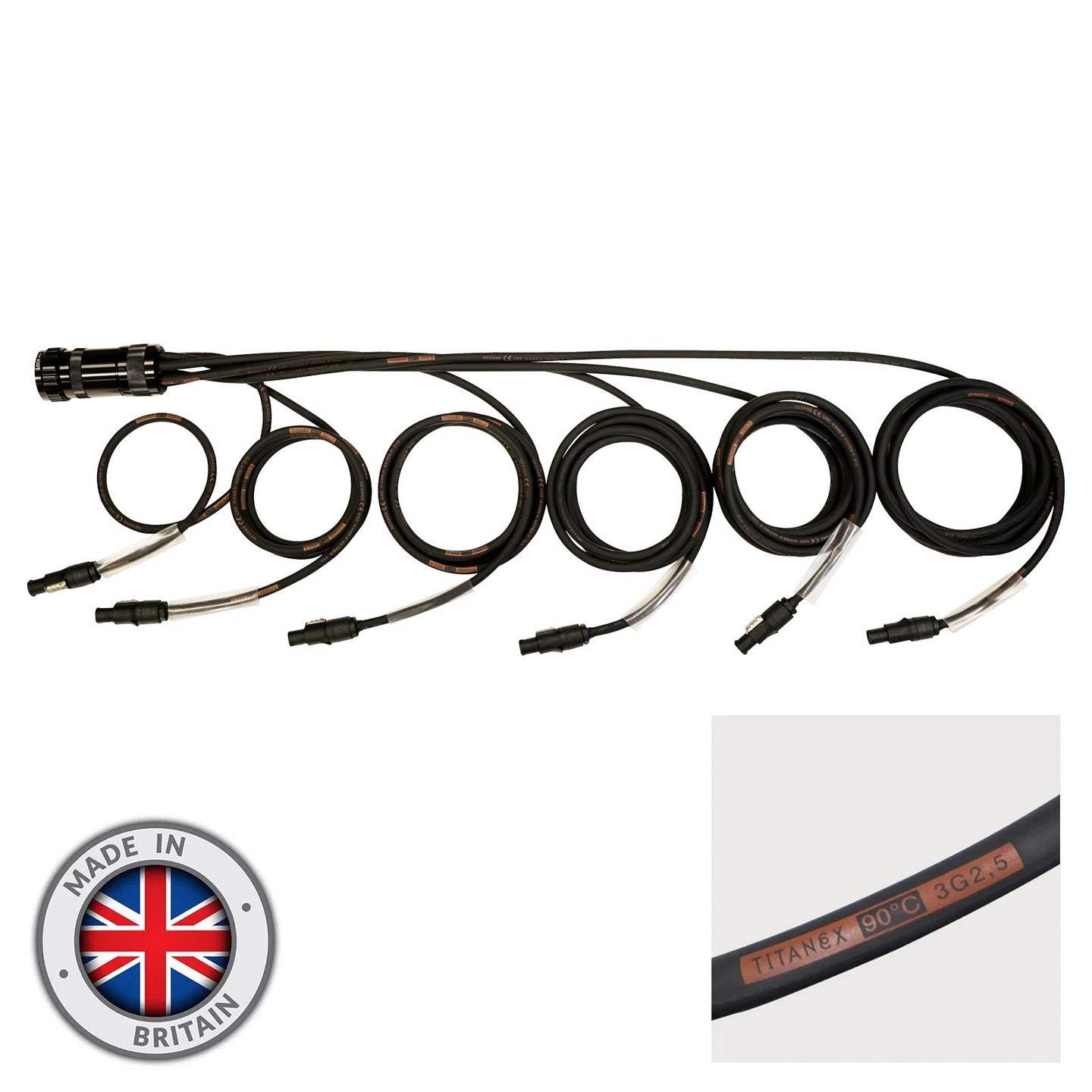 Elumen8 Socapex 19-Pin Male - powerCON TrRUE1 2.5mm Staggered Fan-Out Cable - Main View