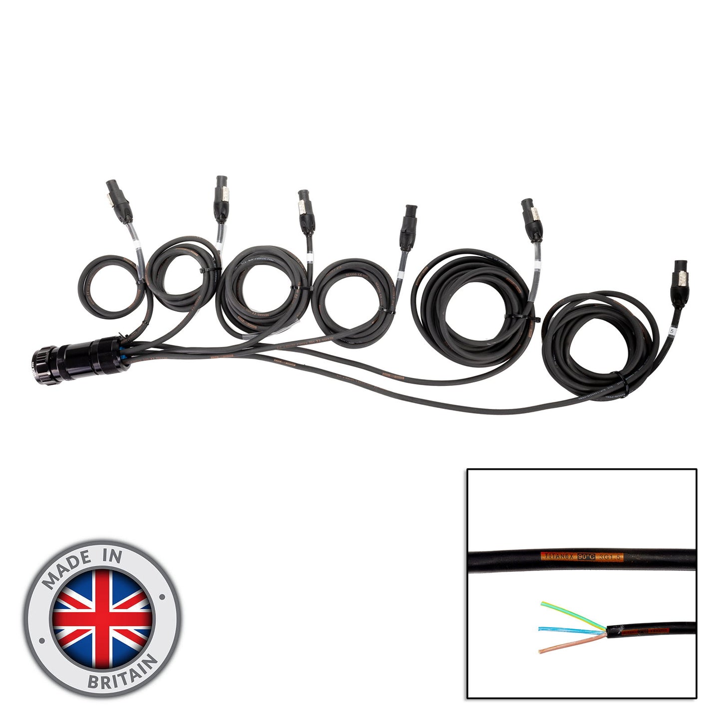 Elumen8 Socapex 19-Pin Male - powerCON TRUE1 1.5mm Staggered Fan-Out Cable - Main View