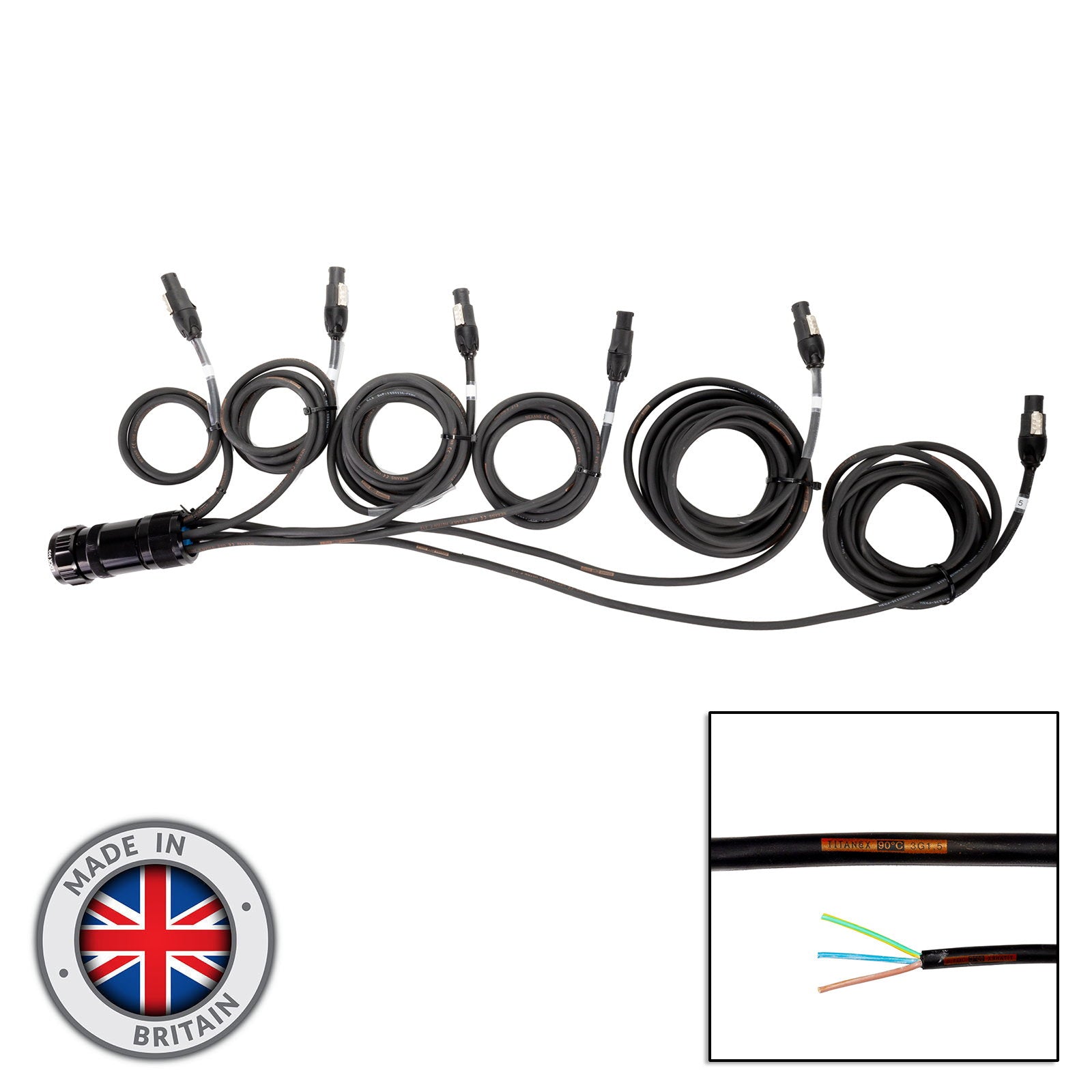 Elumen8 Socapex 19-Pin Male - powerCON TRUE1 1.5mm Staggered Fan-Out Cable - Main View