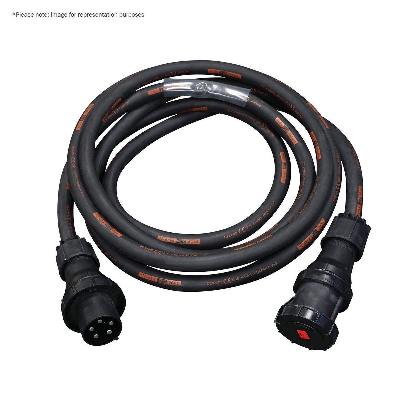Elumen8 20m 125A Male - 125A Female 3PH 35mm 5C Cable - Back Panel and Connections