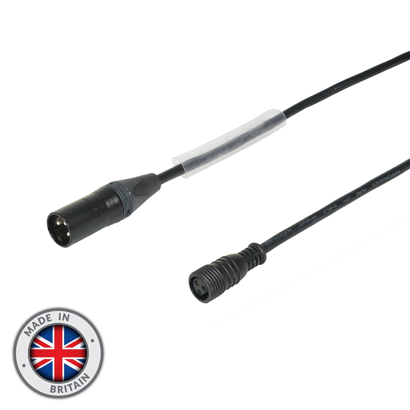 LEDJ 1m DMX Neutrik XLR 3-Pin Male – Hydralock Female Cable - Alternate View 1