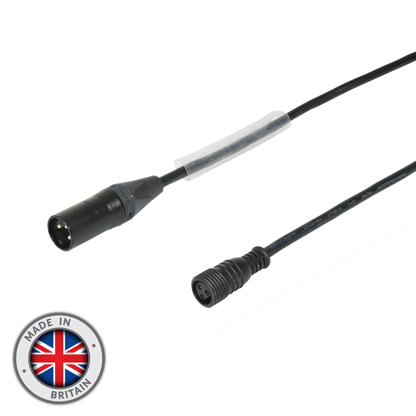 LEDJ 1m DMX Neutrik XLR 3-Pin Male – Hydralock Female Cable - Alternate View 1