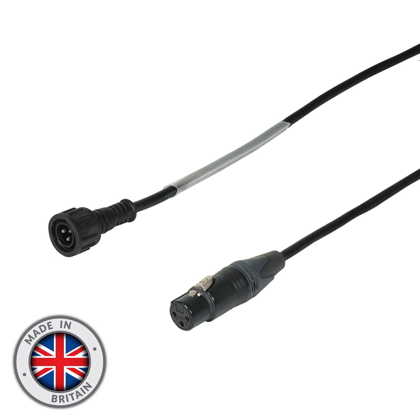 LEDJ 1m DMX Hydralock Male to Neutrik XLR 3-Pin Female Cable - Alternate View 1