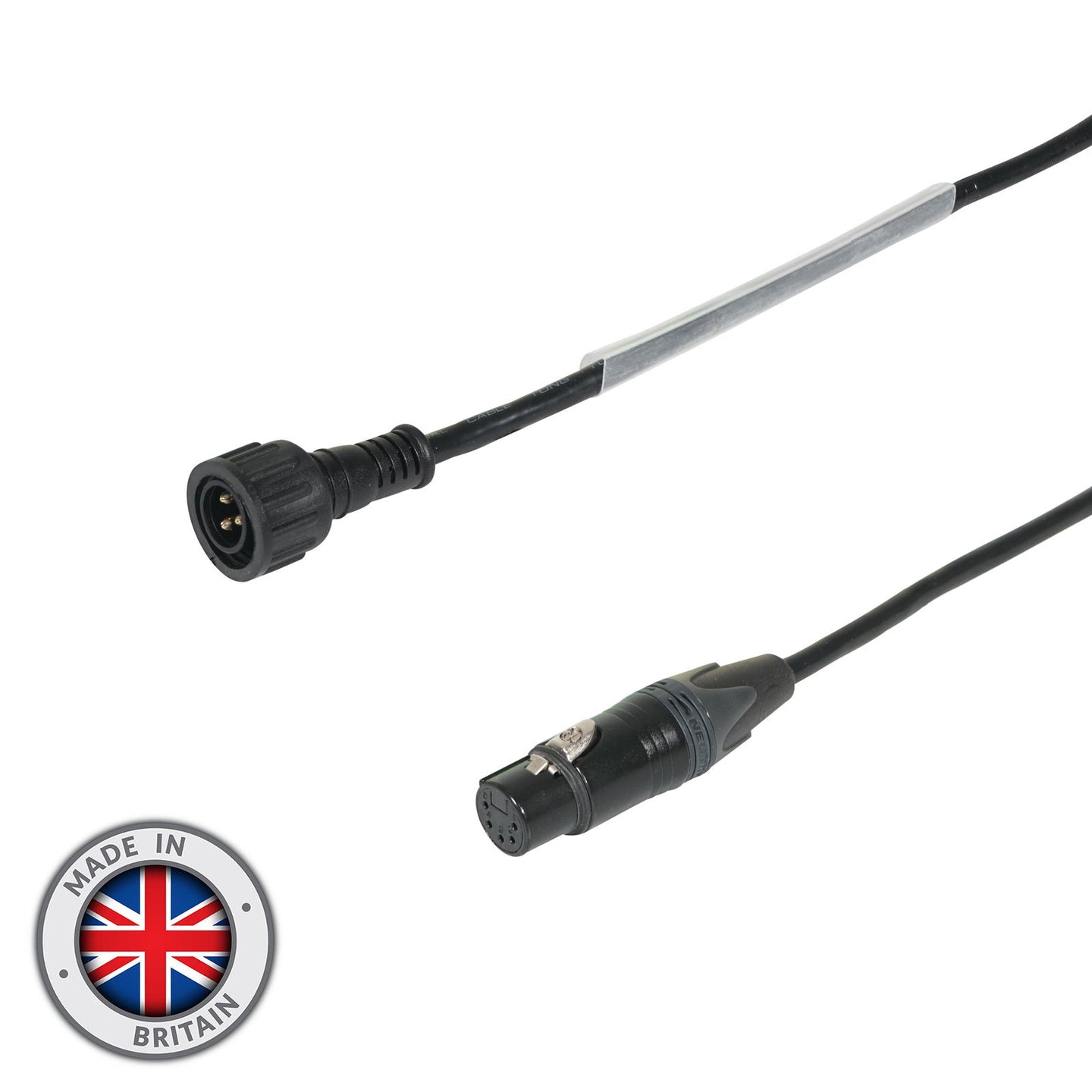 LEDJ 1m DMX Hydralock Male to Neutrik XLR 5-Pin Female Cable - Alternate View 1