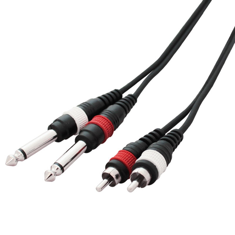 W Audio 1.5m 2 x Phono - 2 x 6.35mm Mono Jack Cable - Main View