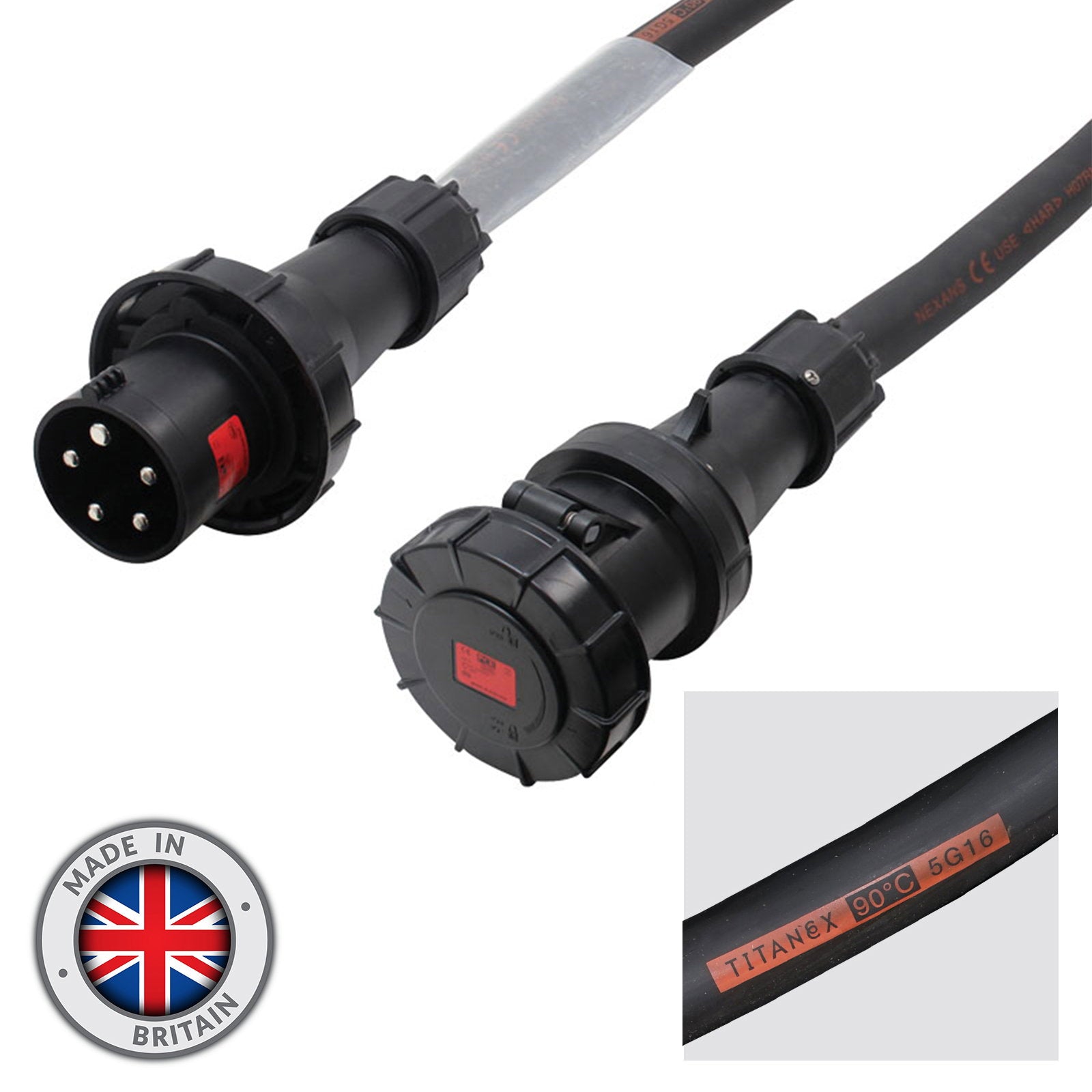 Elumen8 60m 63A Male - 63A Female 3PH 16mm 5C Cable - Main View