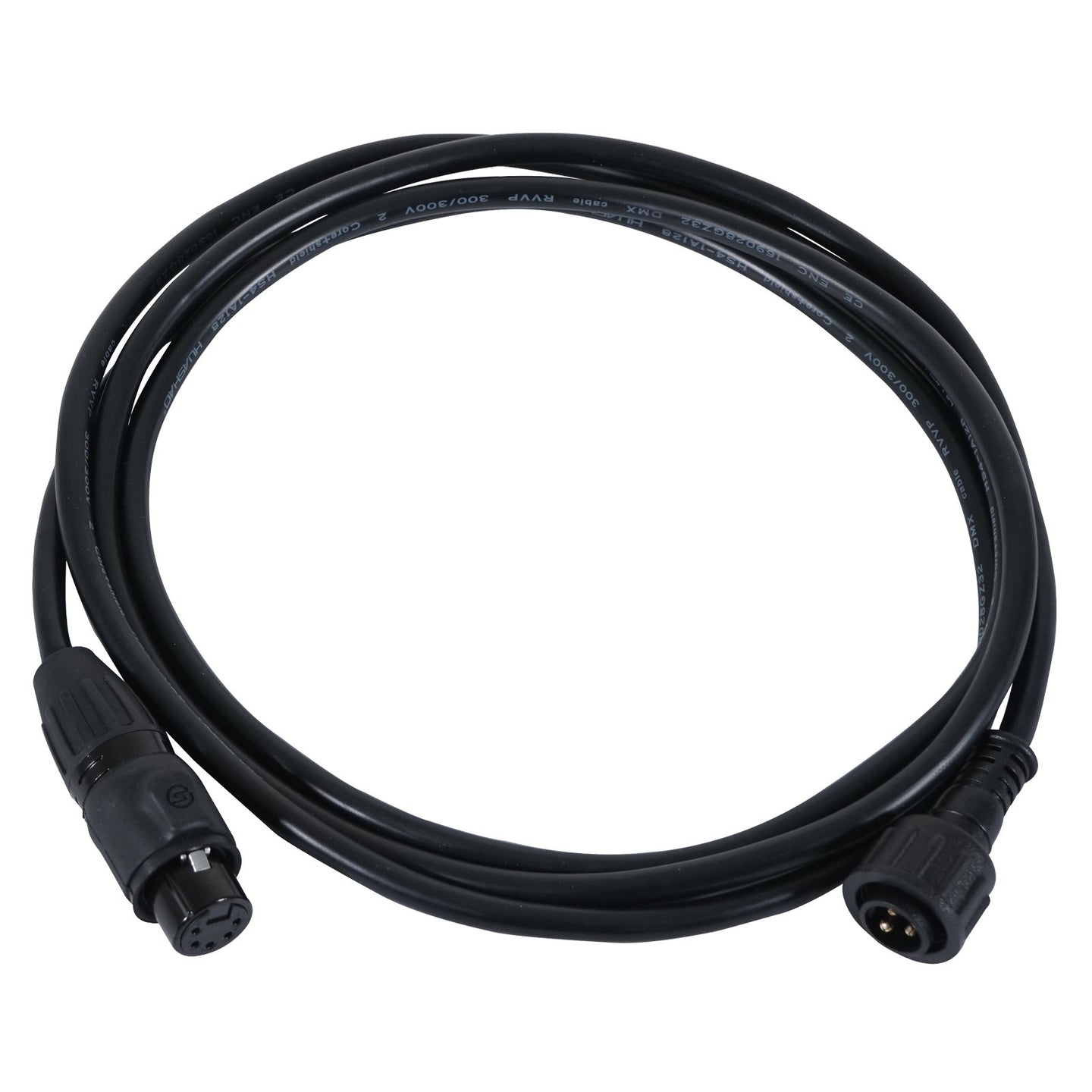 LEDJ 2m Hydralock DMX Male – Seetronic IP XLR 5-Pin Female Cable - Main View