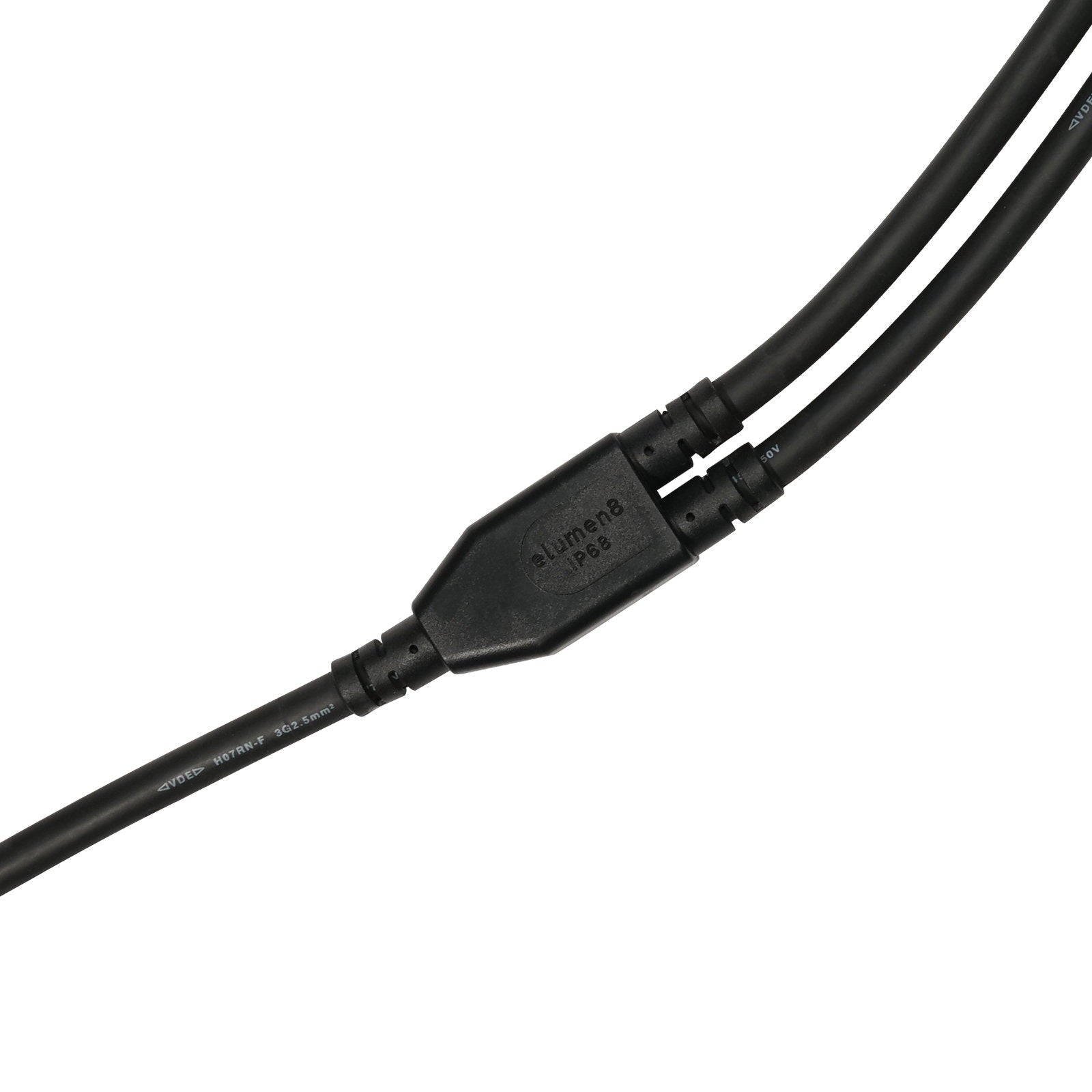 Elumen8 Moulded Y Split 2 Way 0.5m Tails – 2.5mm Bare Ends - Back Panel and Connections
