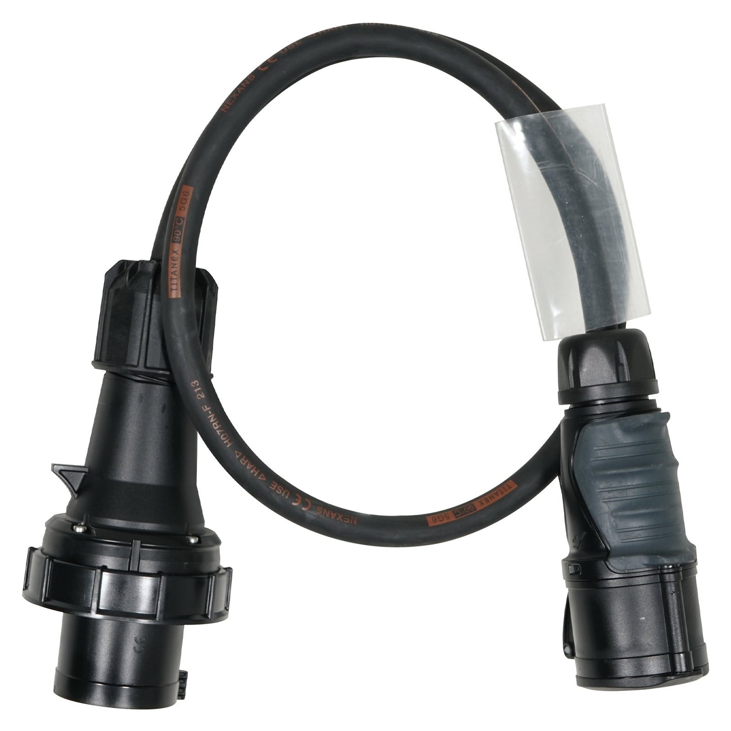 Elumen8 1.5m 63A 3PH to 32A 3PH Adaptor 6mm 5C Cable - Back Panel and Connections